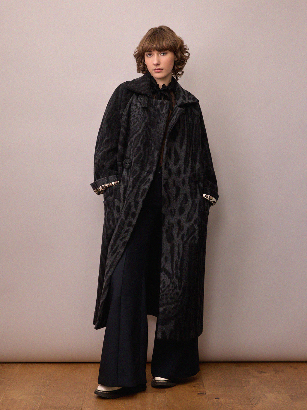 Ryder Coat / Charcoal Cheetah
