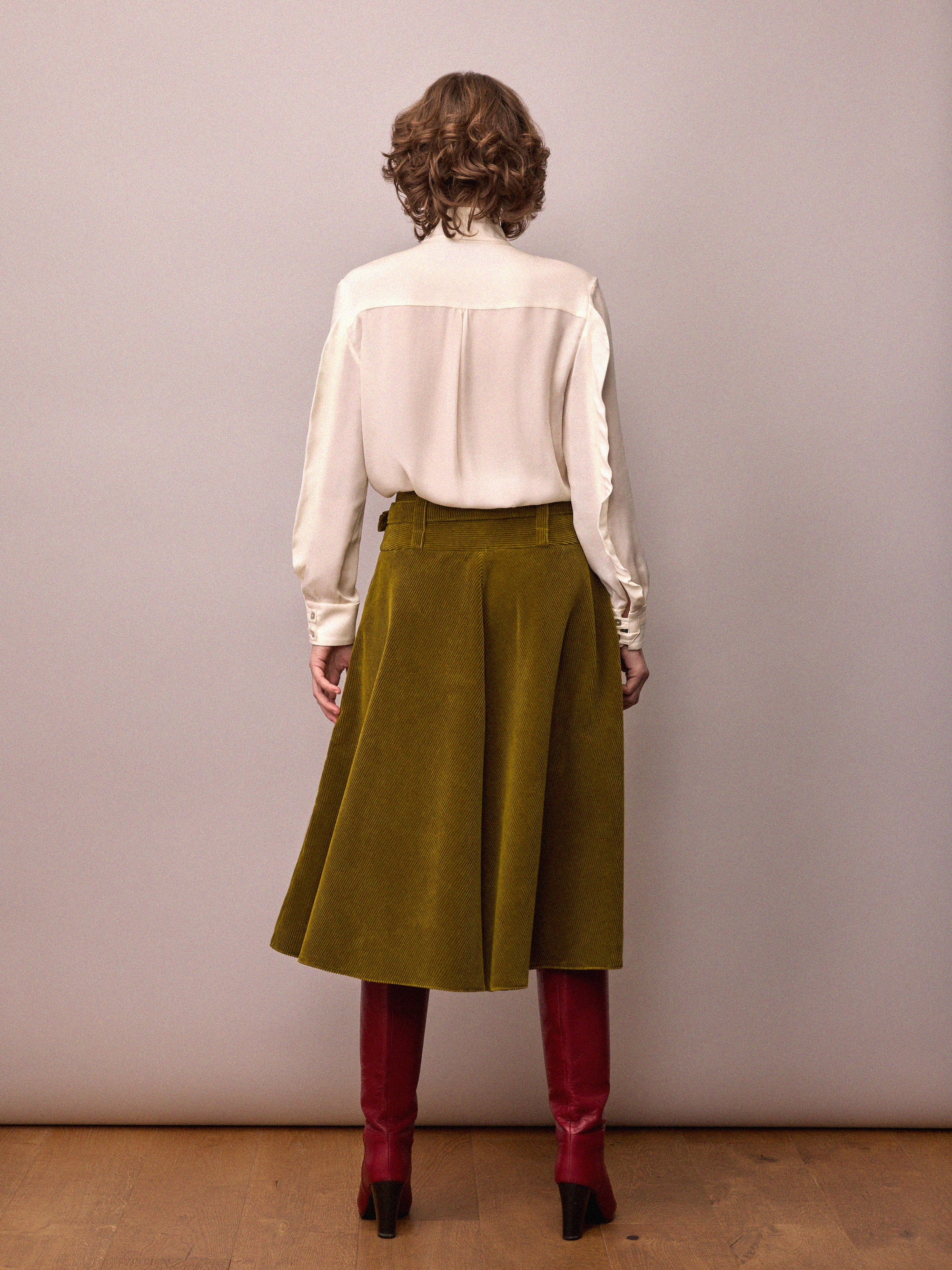 Camille Skirt / Chartreuse Corduroy