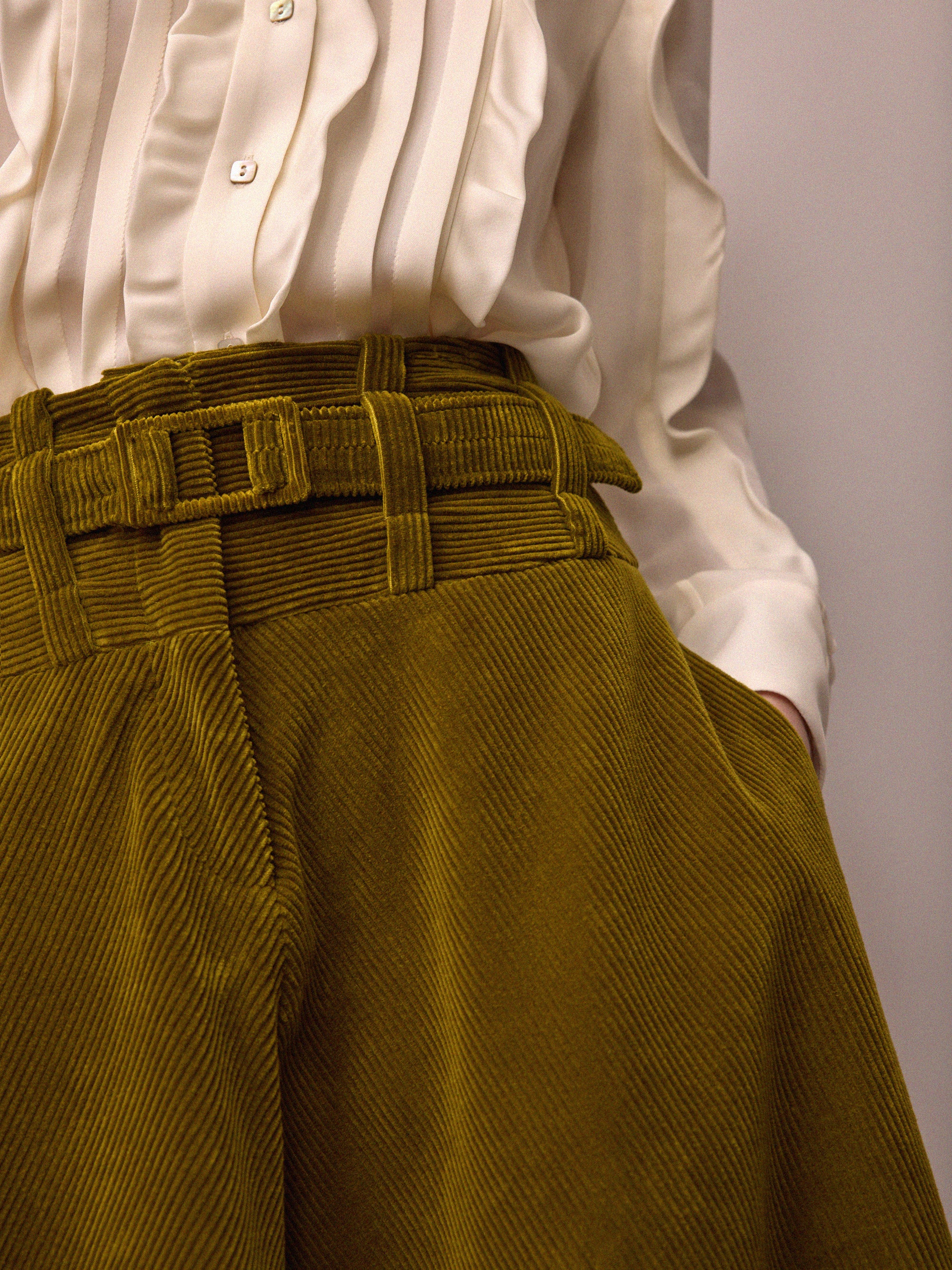 Camille Skirt / Chartreuse Corduroy