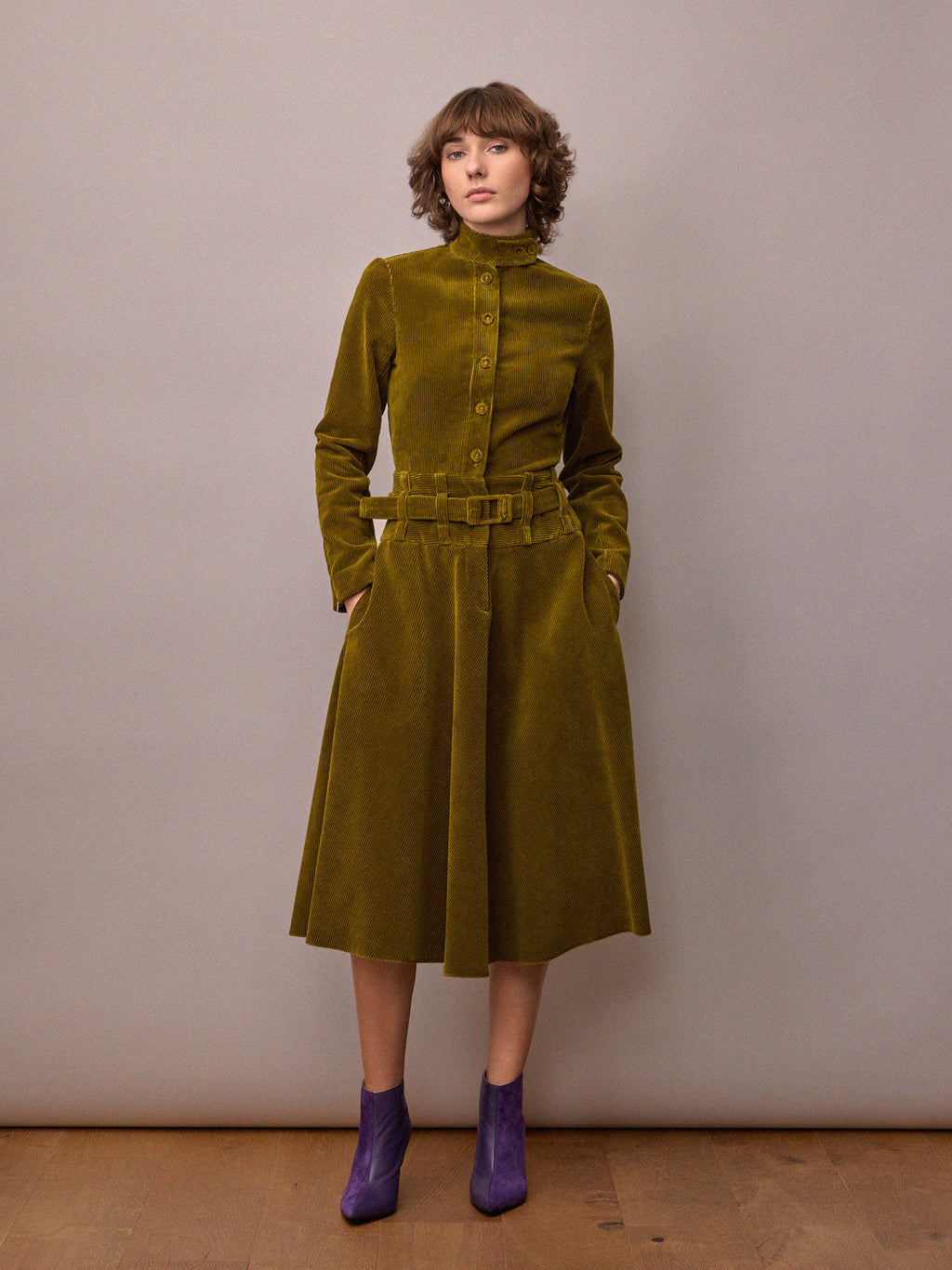 Charlie Dress / Chartreuse Corduroy