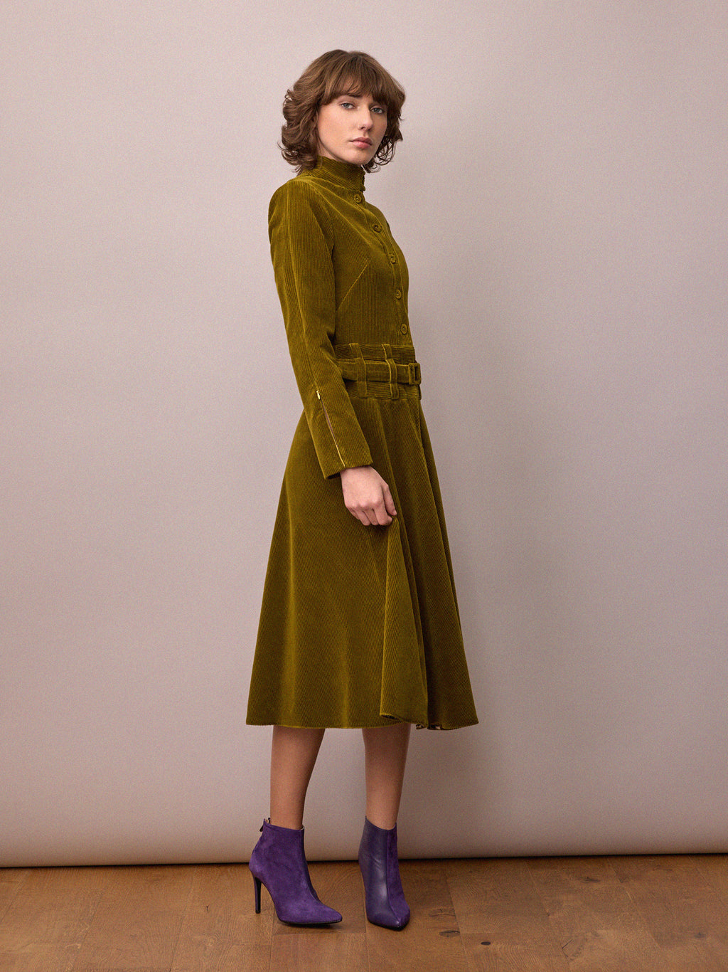 Charlie Dress / Chartreuse Corduroy
