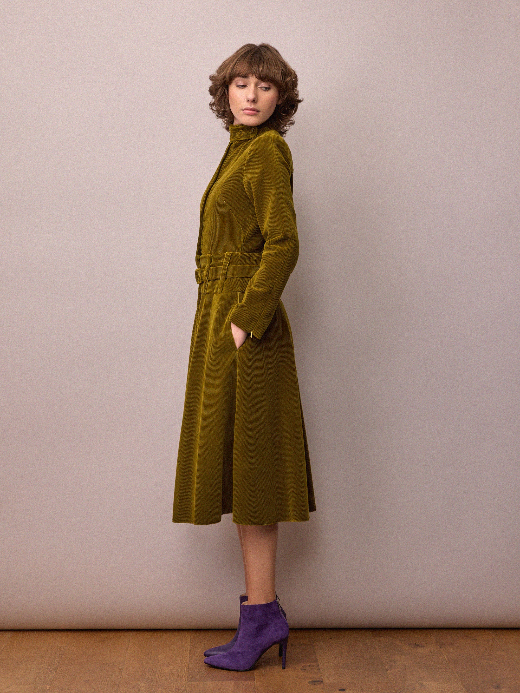 Charlie Dress / Chartreuse Corduroy