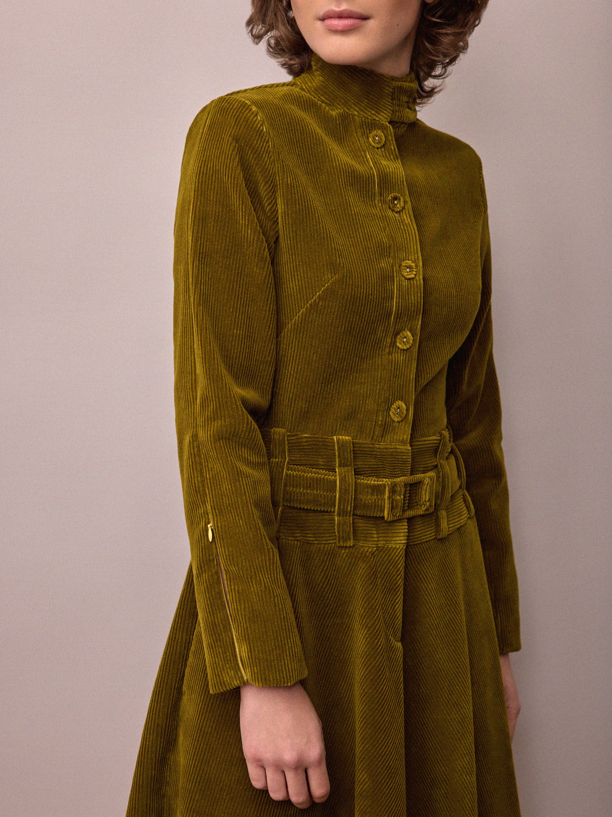 Charlie Dress / Chartreuse Corduroy