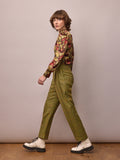 Penelope Trouser / Citrus and Purple Dogtooth