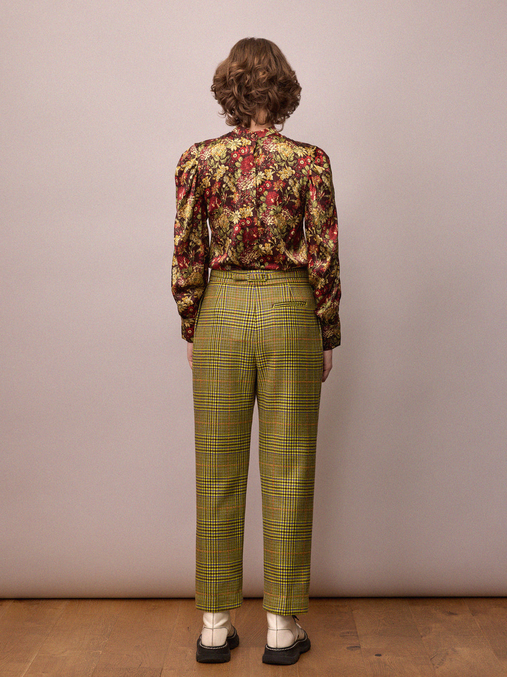 Penelope Trouser / Citrus and Purple Dogtooth