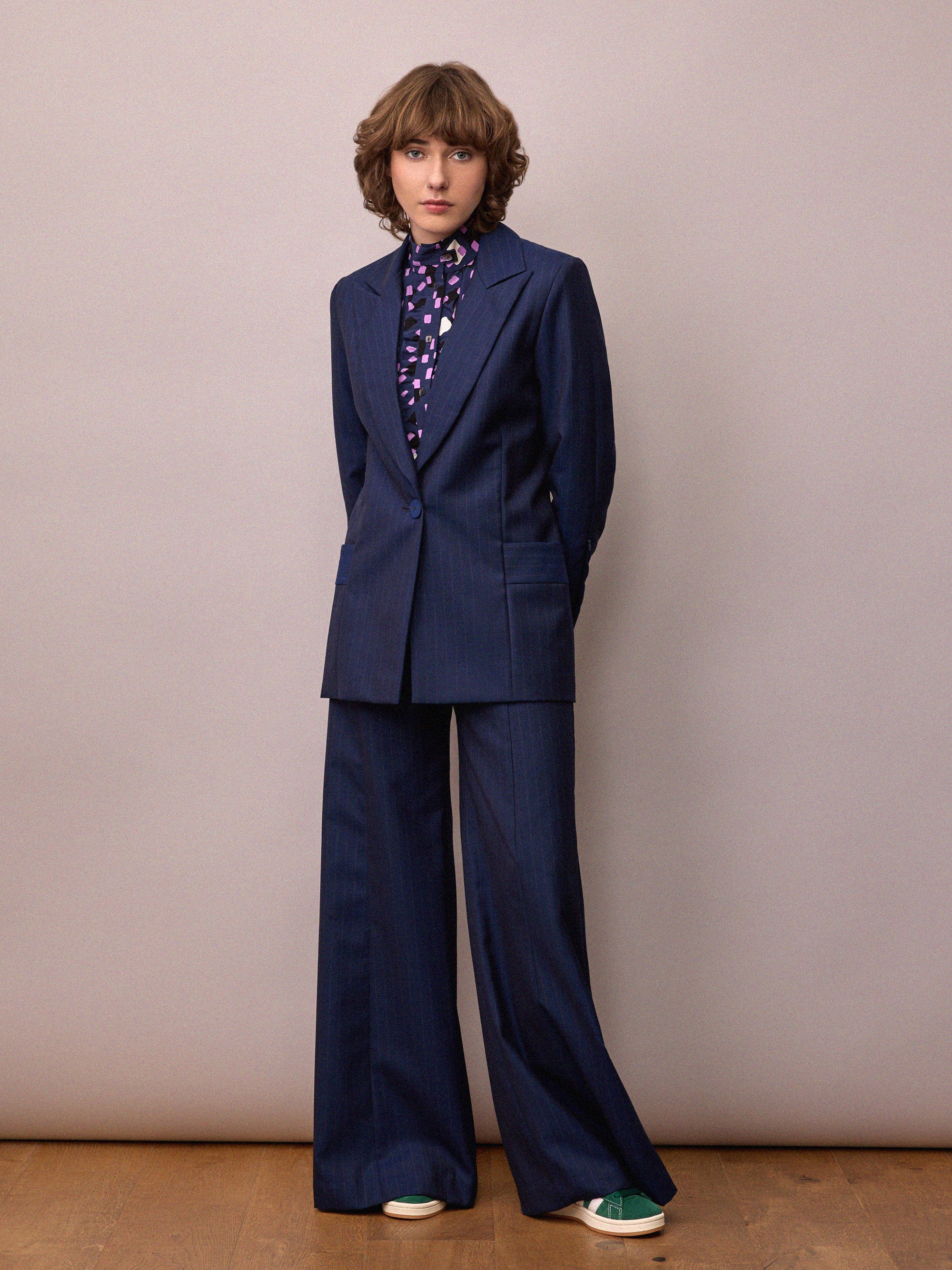 Toni Suit Jacket / Navy and Red Pinstripe