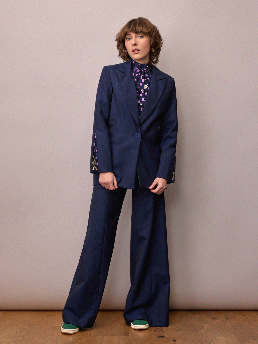 Toni Suit Jacket / Navy and Red Pinstripe