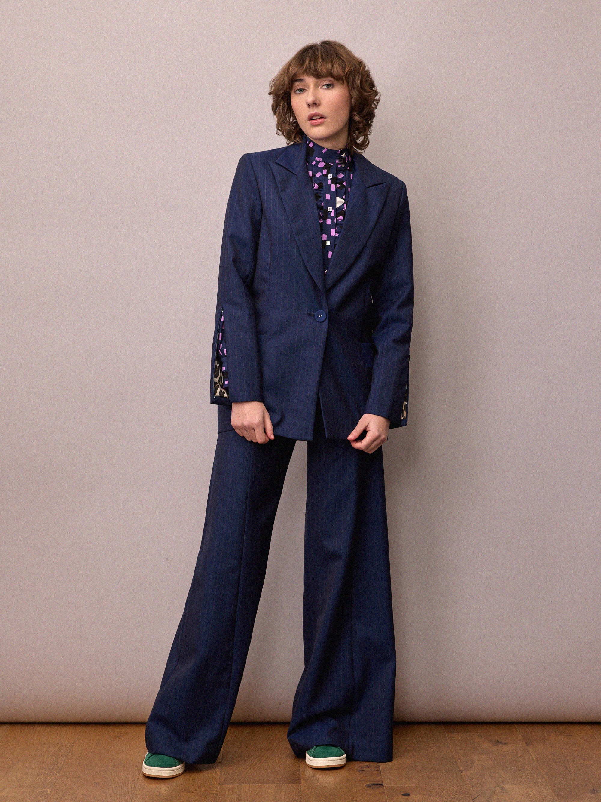 Toni Suit Jacket / Navy and Red Pinstripe