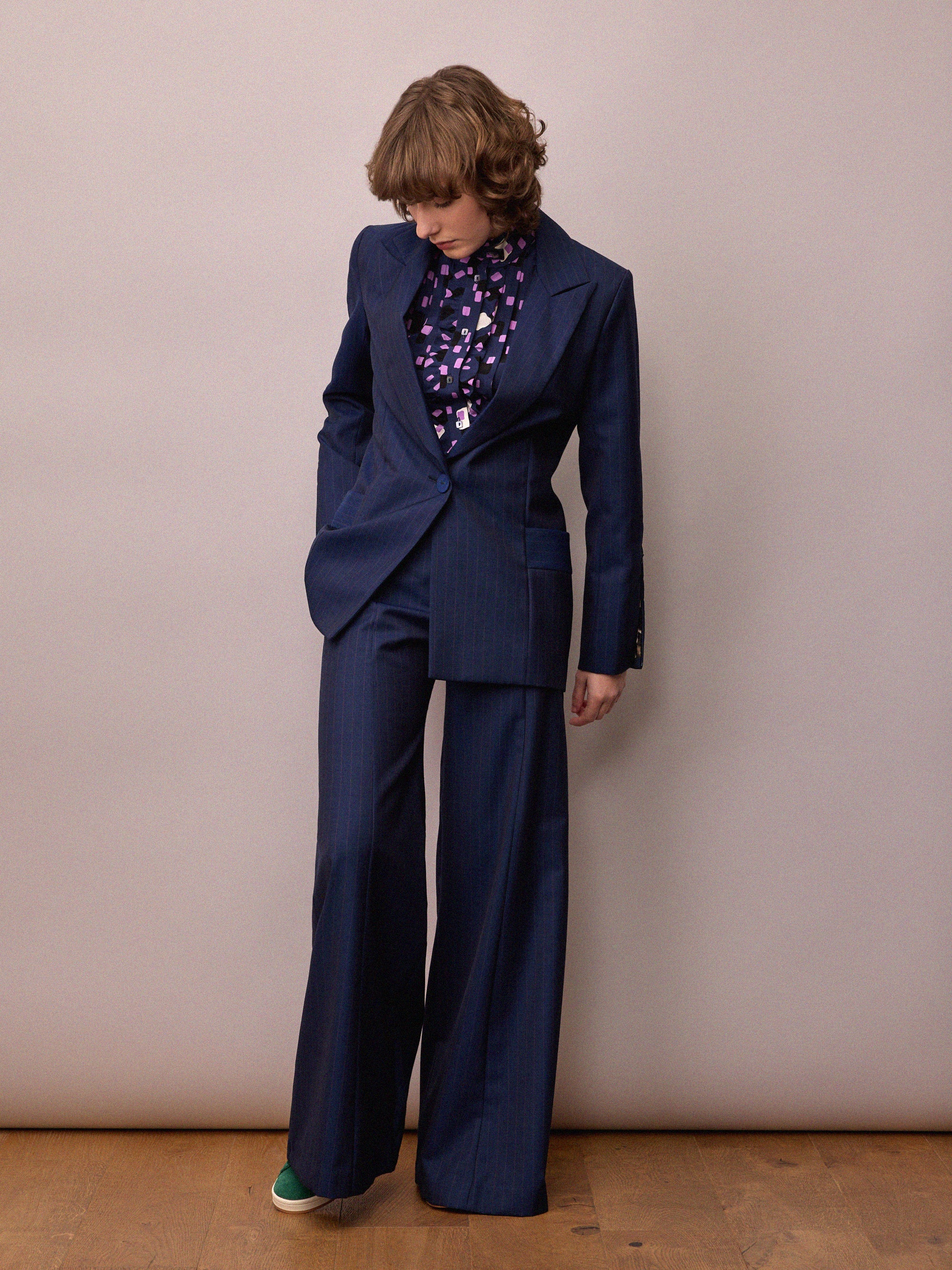Toni Suit Jacket / Navy and Red Pinstripe