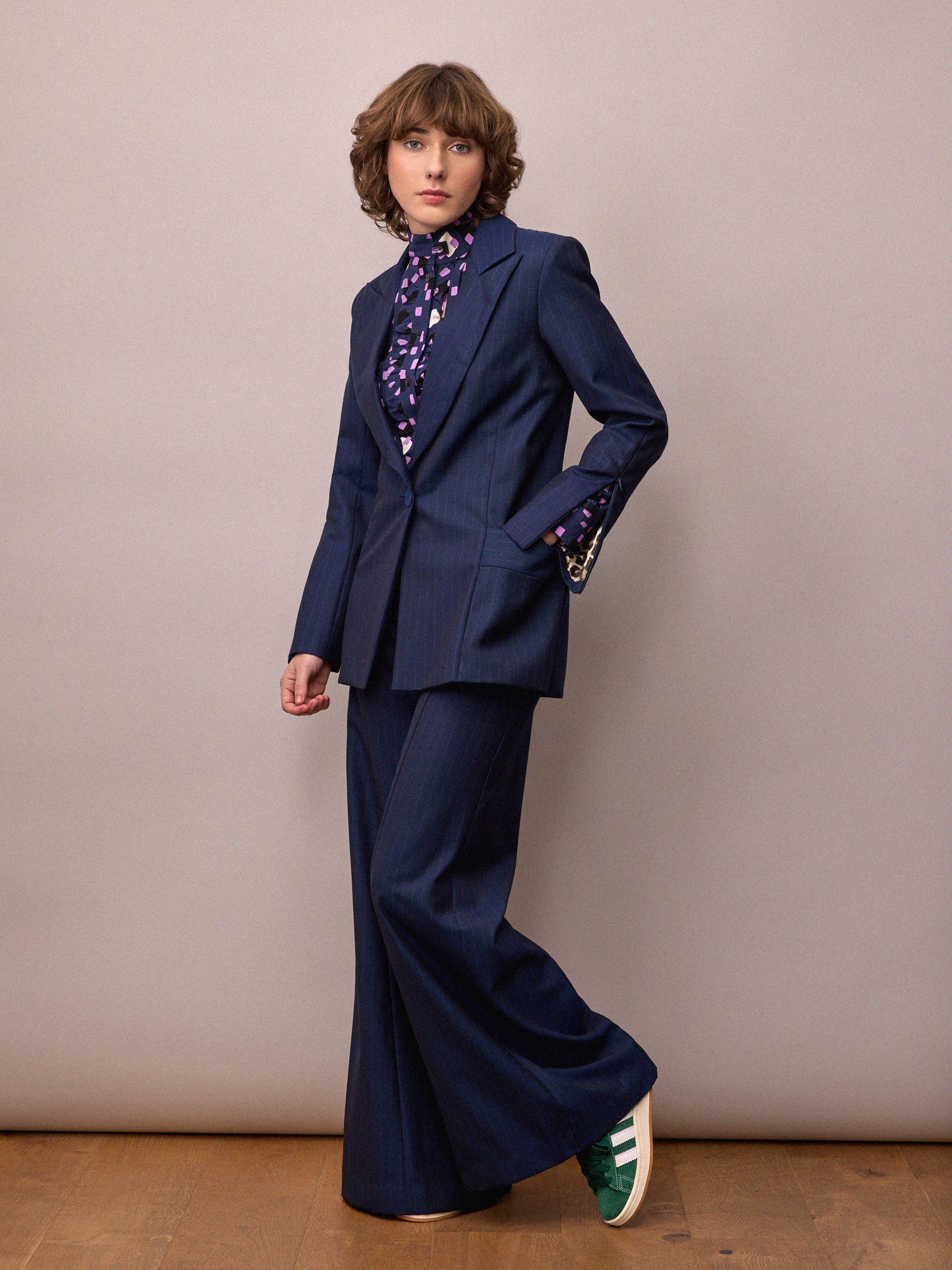 Toni Suit Jacket / Navy and Red Pinstripe