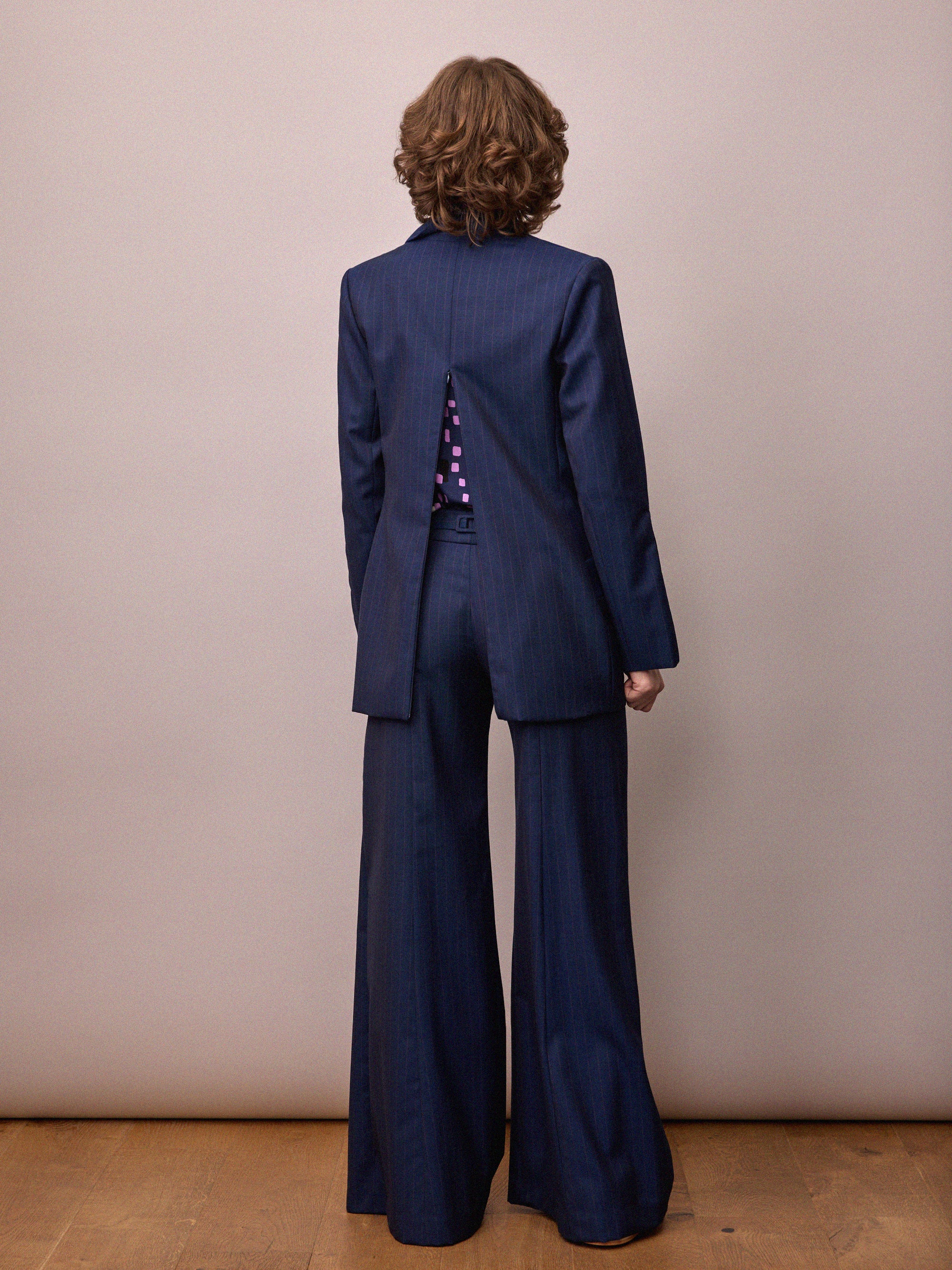 Toni Suit Jacket / Navy and Red Pinstripe