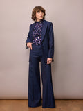 Anderson Trouser / Navy and Red Pinstripe