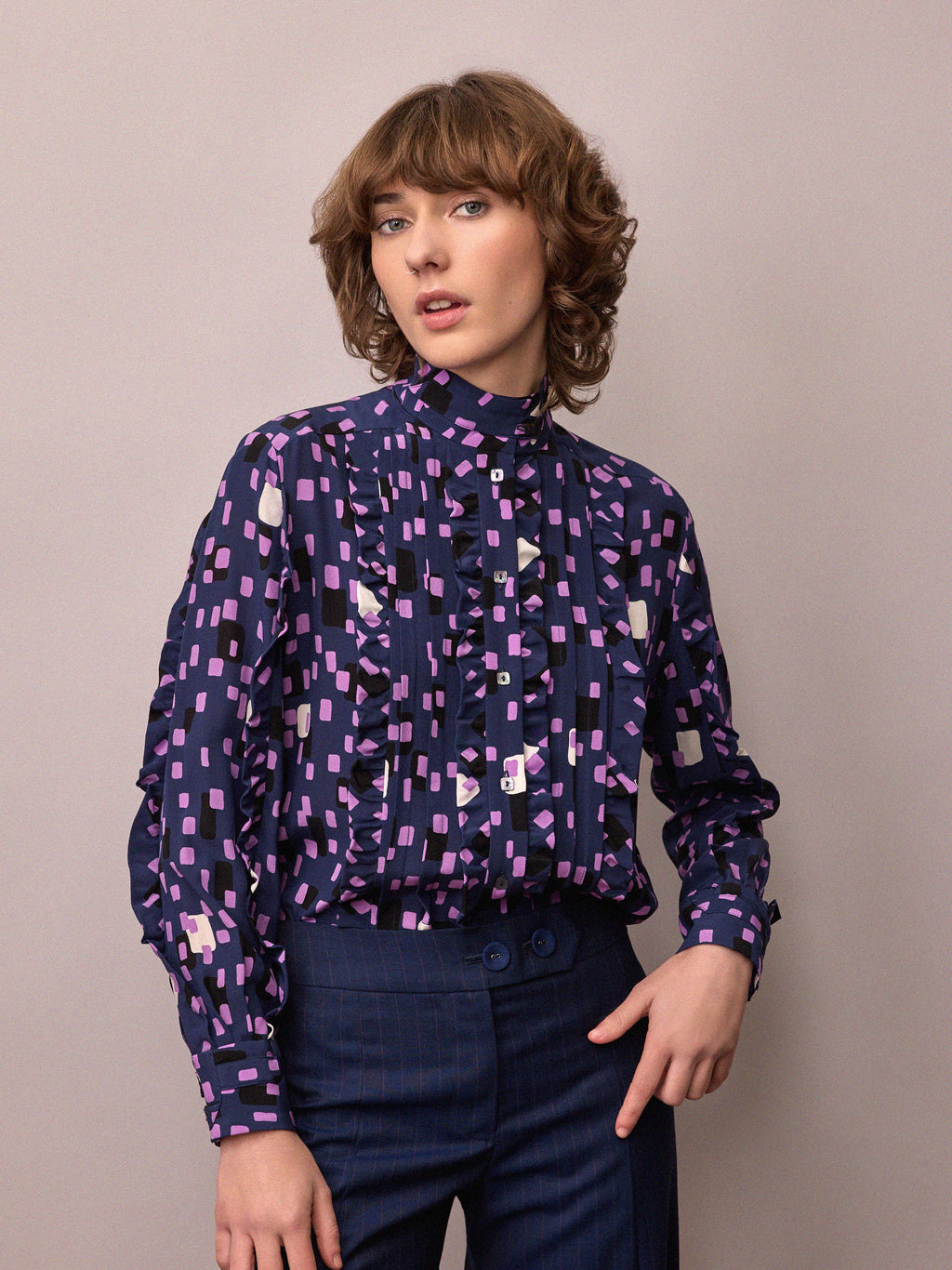 Frankie Shirt / Abstract Silk Print