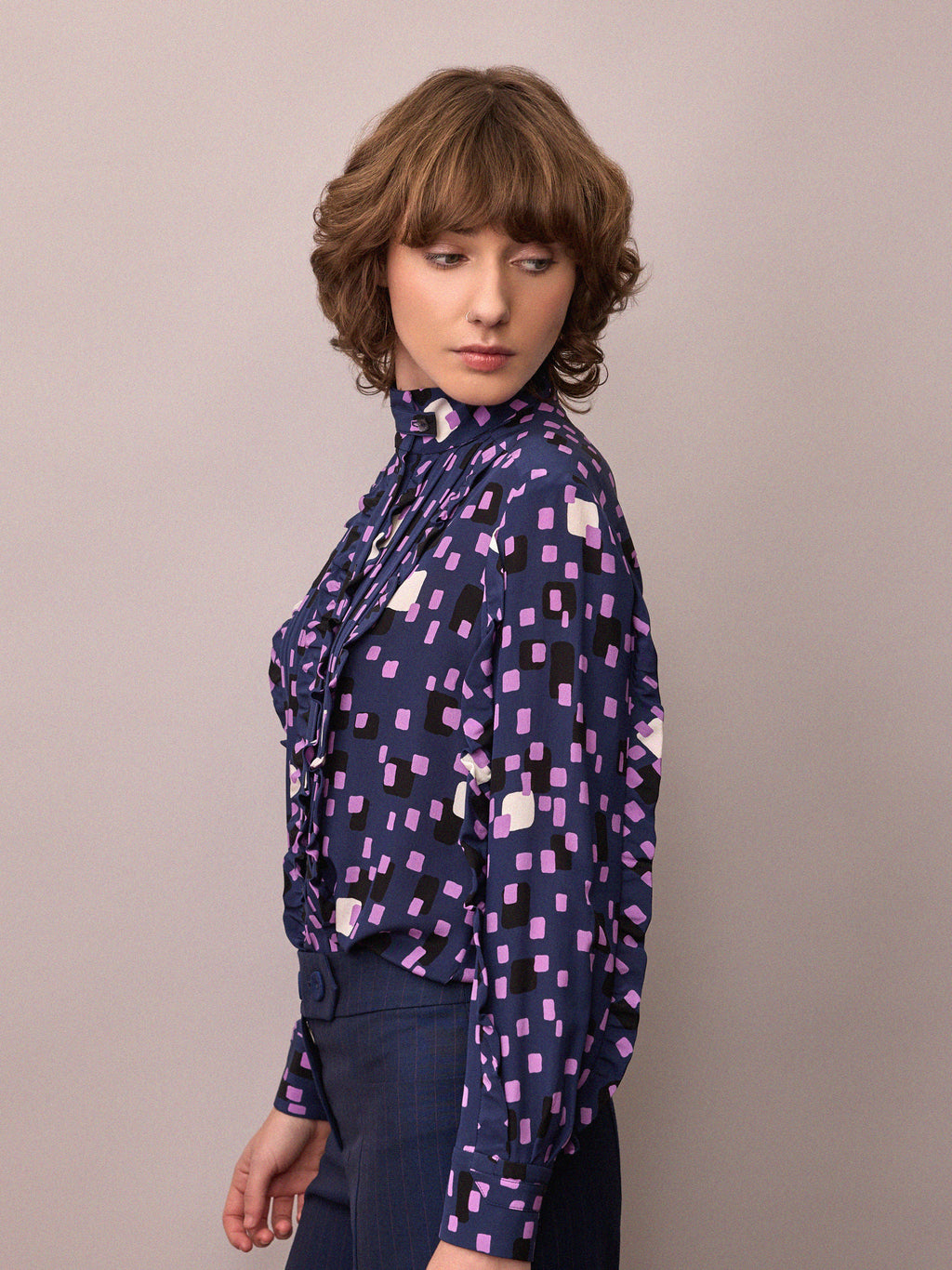 Frankie Shirt / Abstract Silk Print