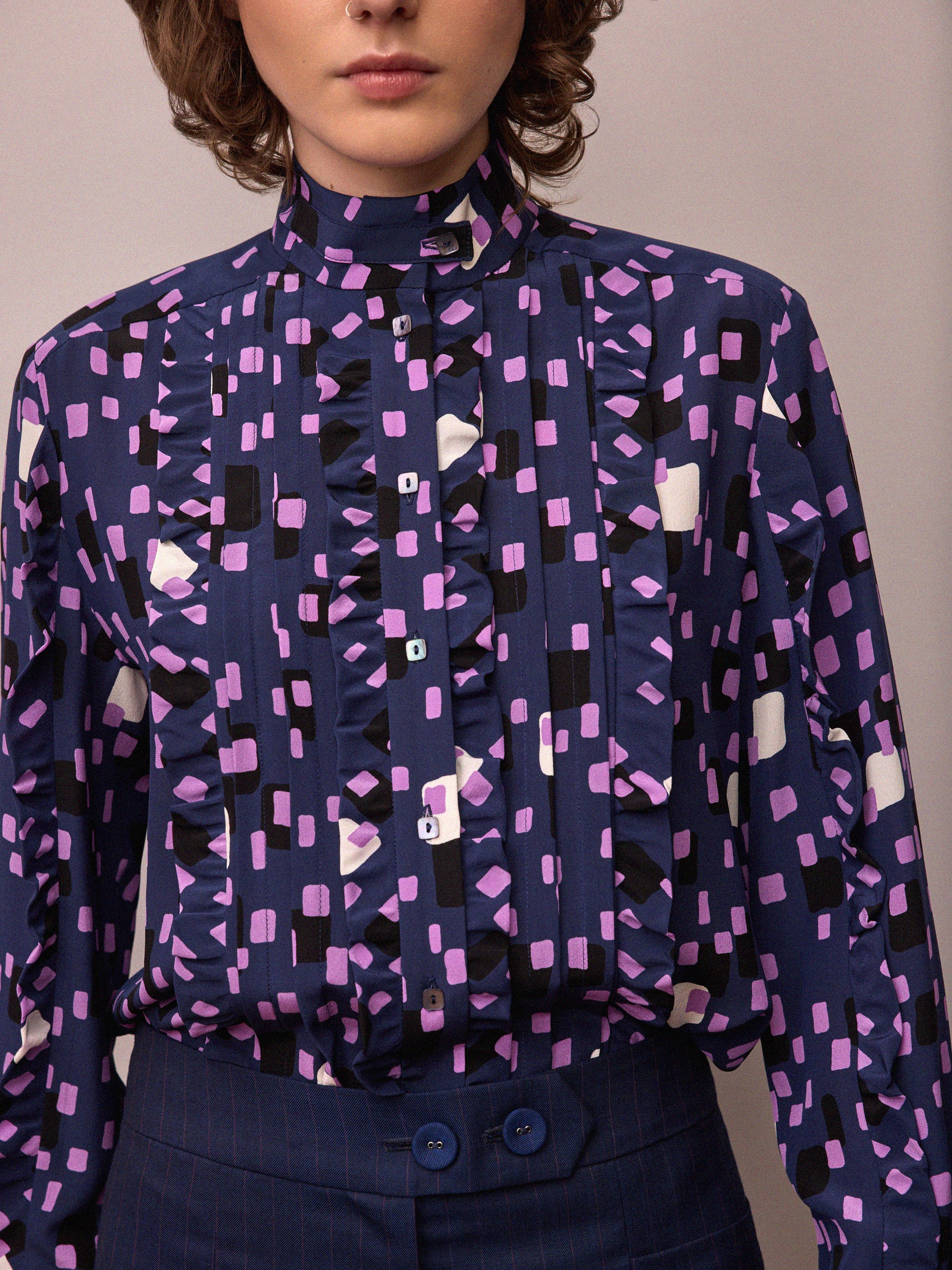 Frankie Shirt / Abstract Silk Print