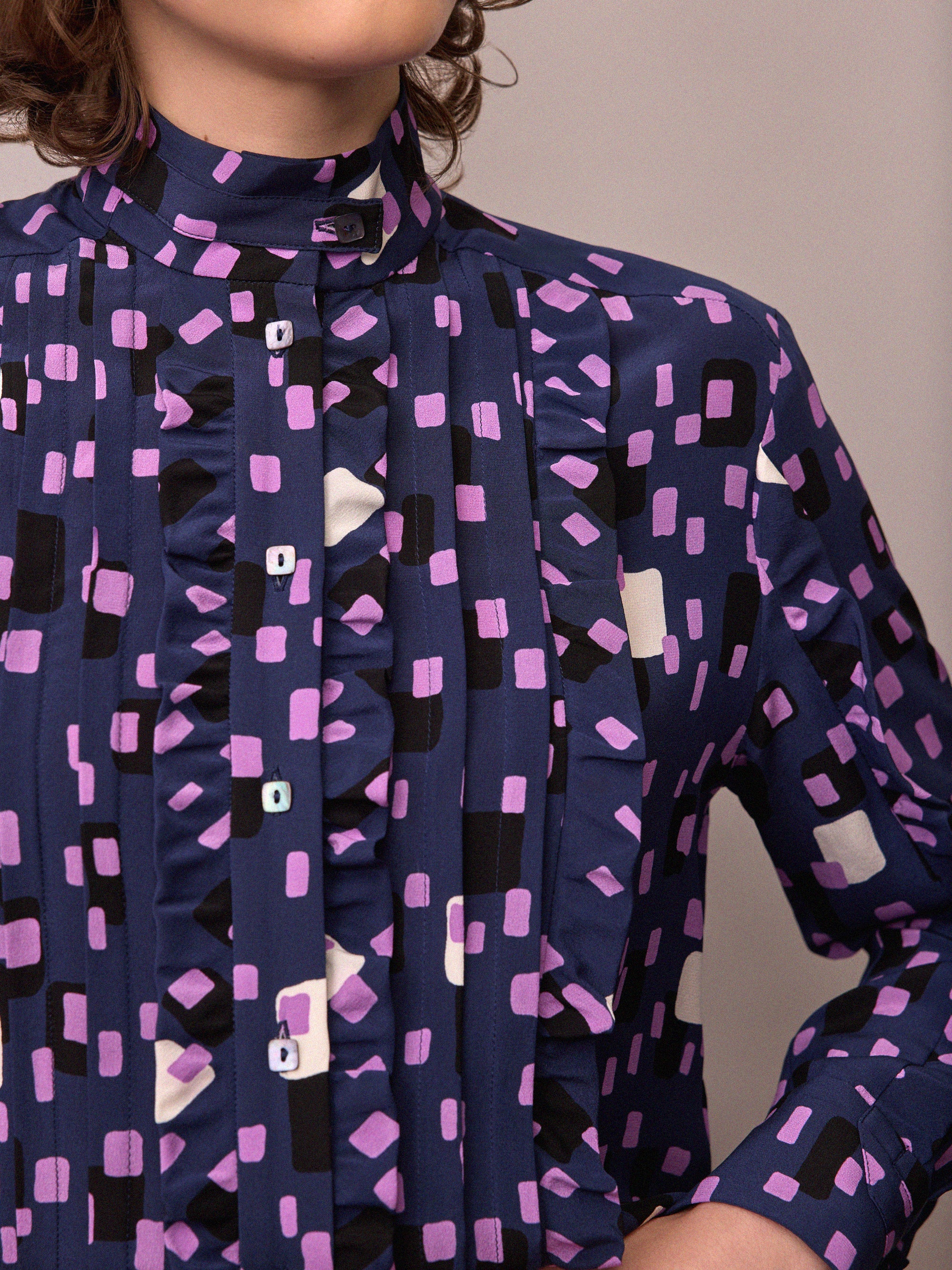 Frankie Shirt / Abstract Silk Print