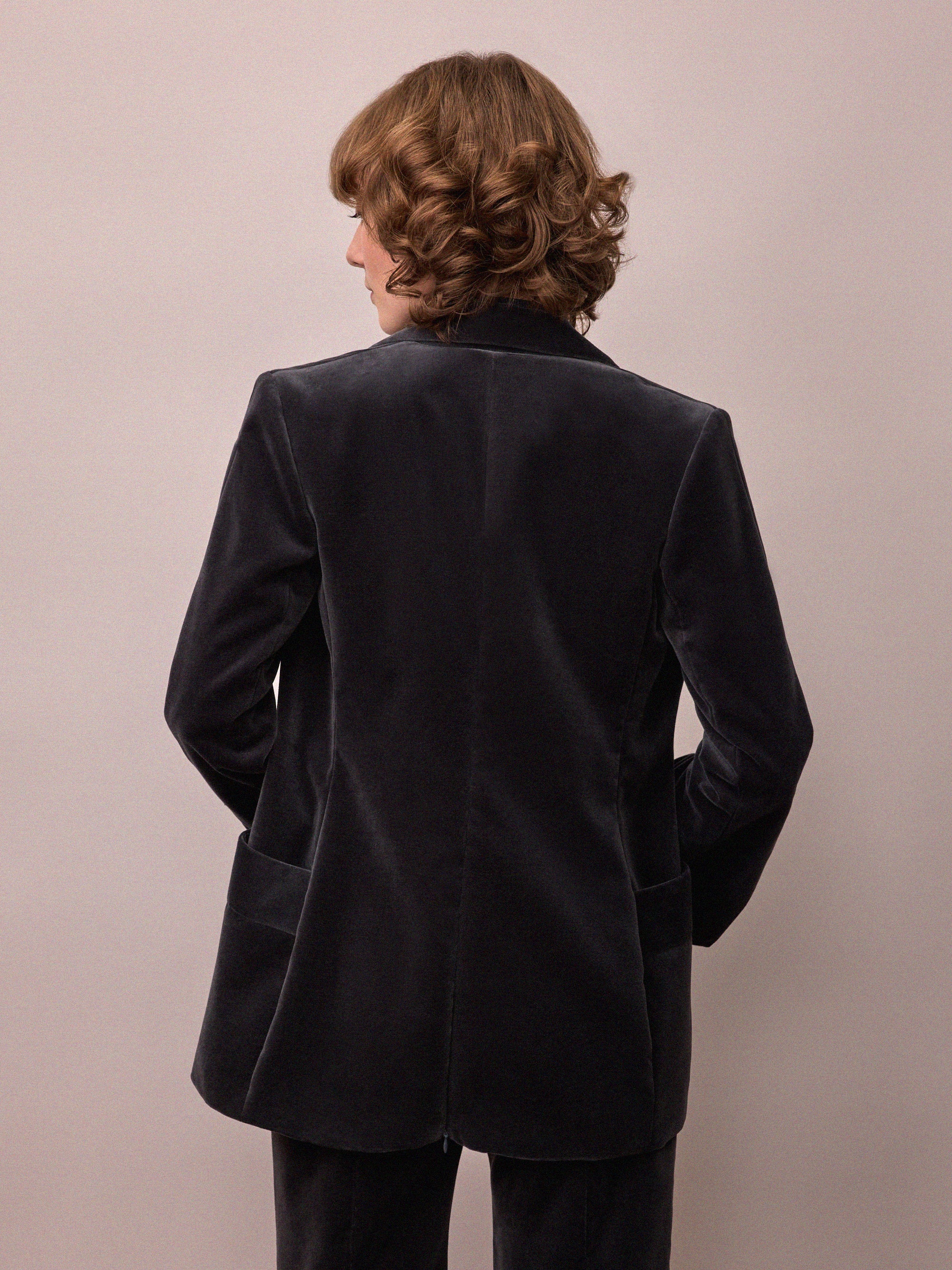 Toni Suit Jacket / Slate Velvet