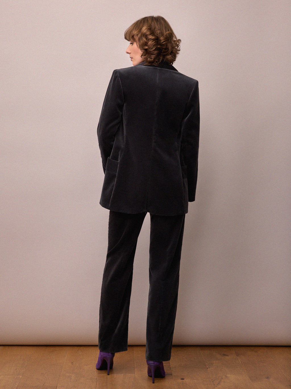 Toni Suit Jacket / Slate Velvet