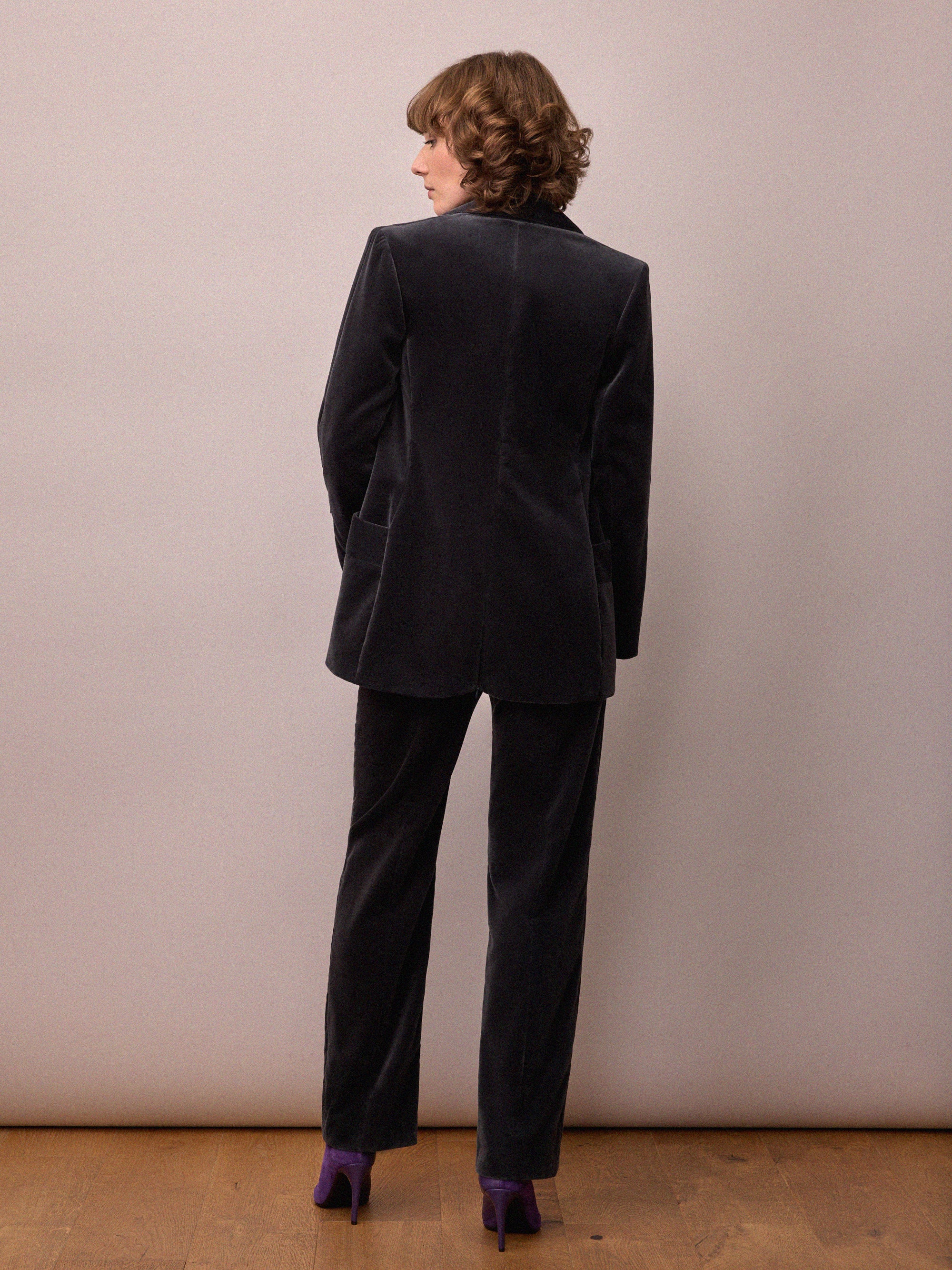 Toni Suit Jacket / Slate Velvet
