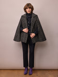 Quentin Cape/ Grey Diagonal Jacquard
