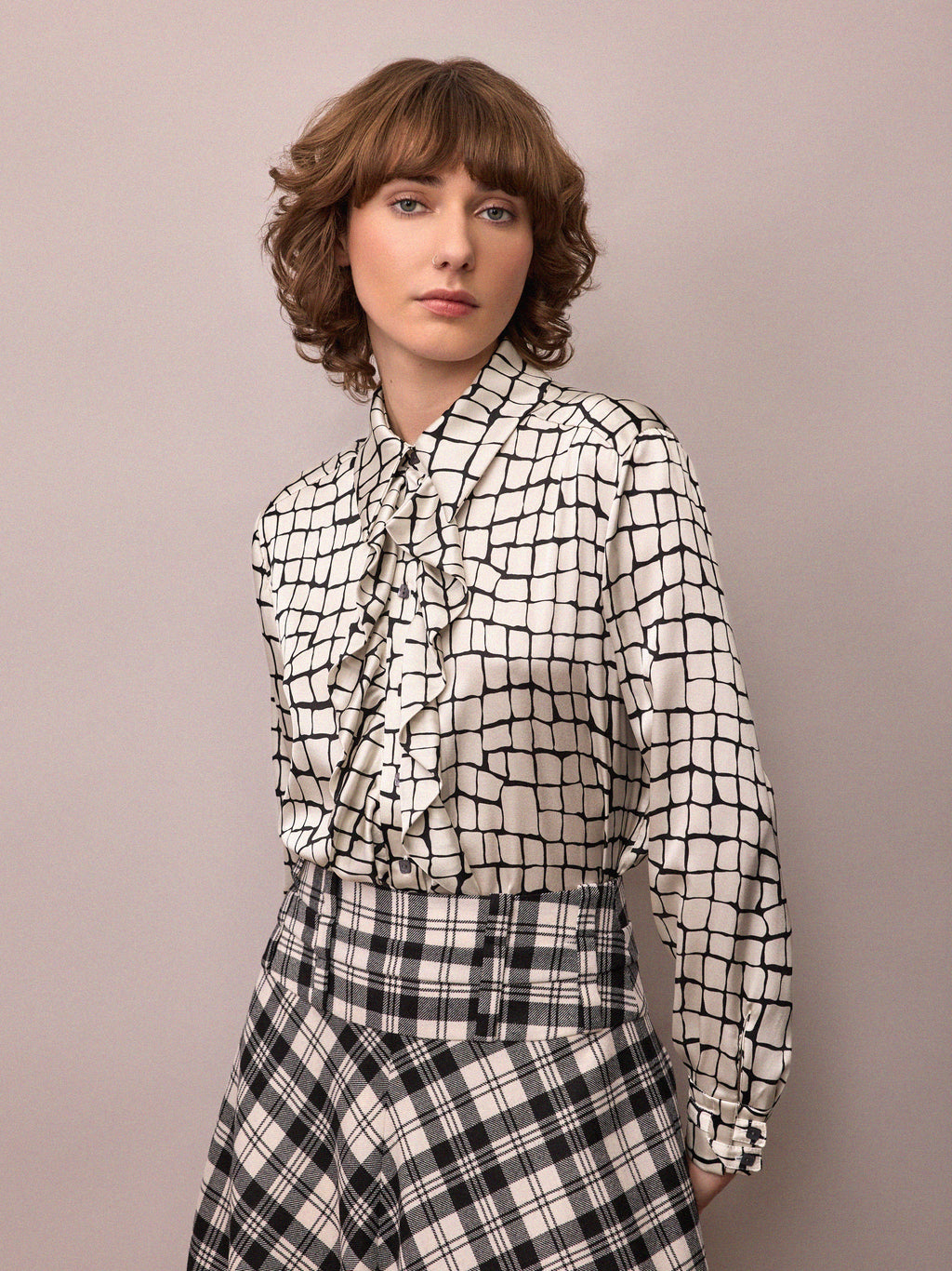 Fran Shirt / Silk Croc Print