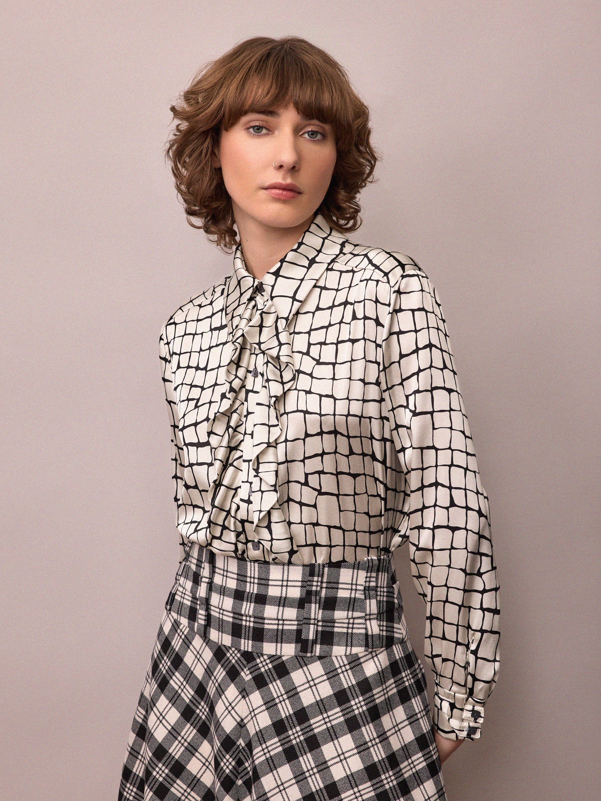 Fran Shirt / Silk Croc Print