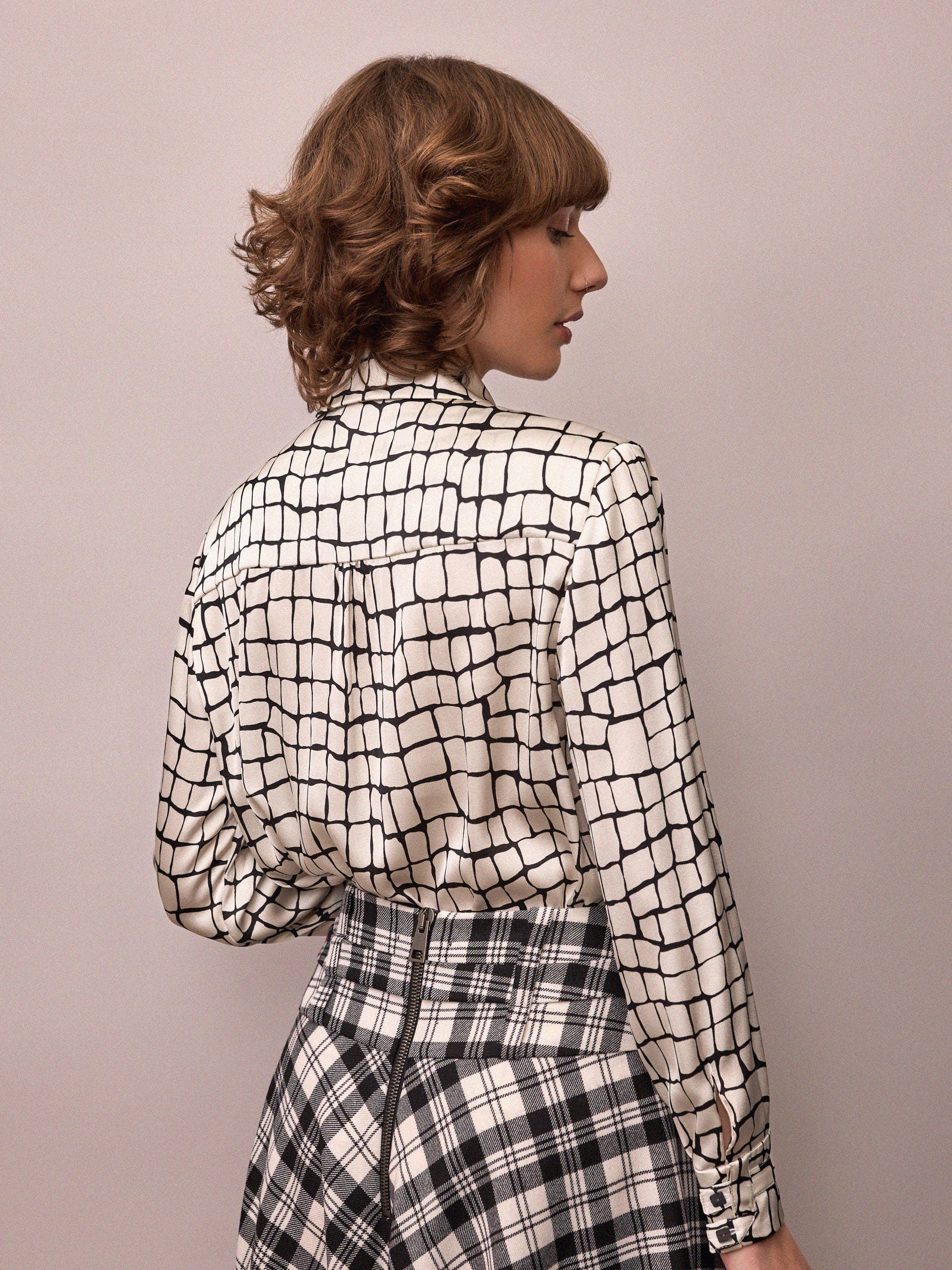 Fran Shirt / Silk Croc Print