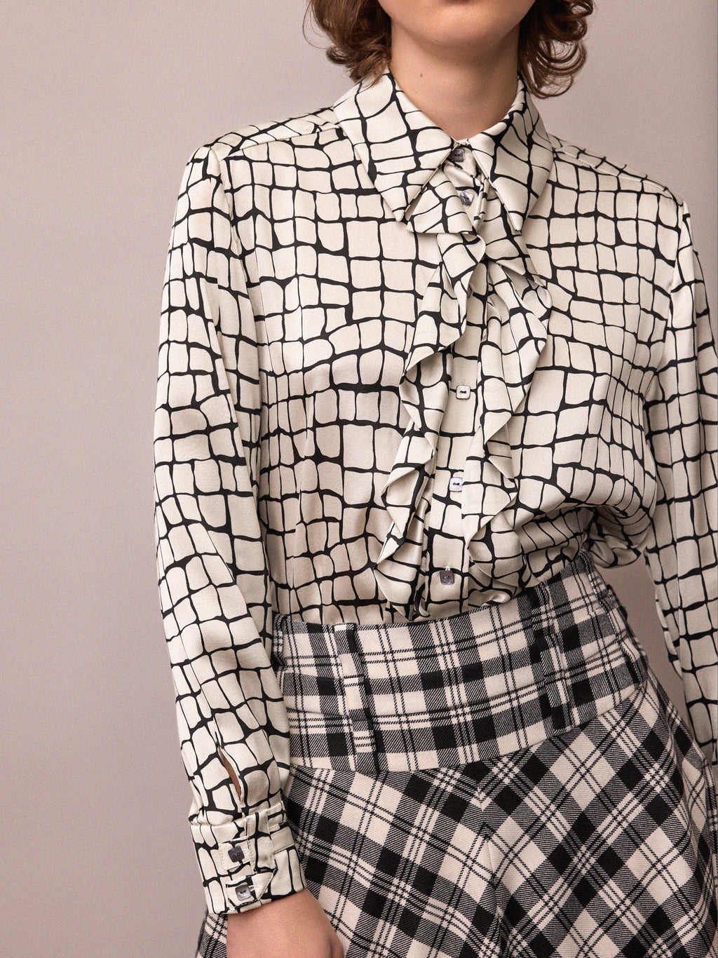 Fran Shirt / Silk Croc Print