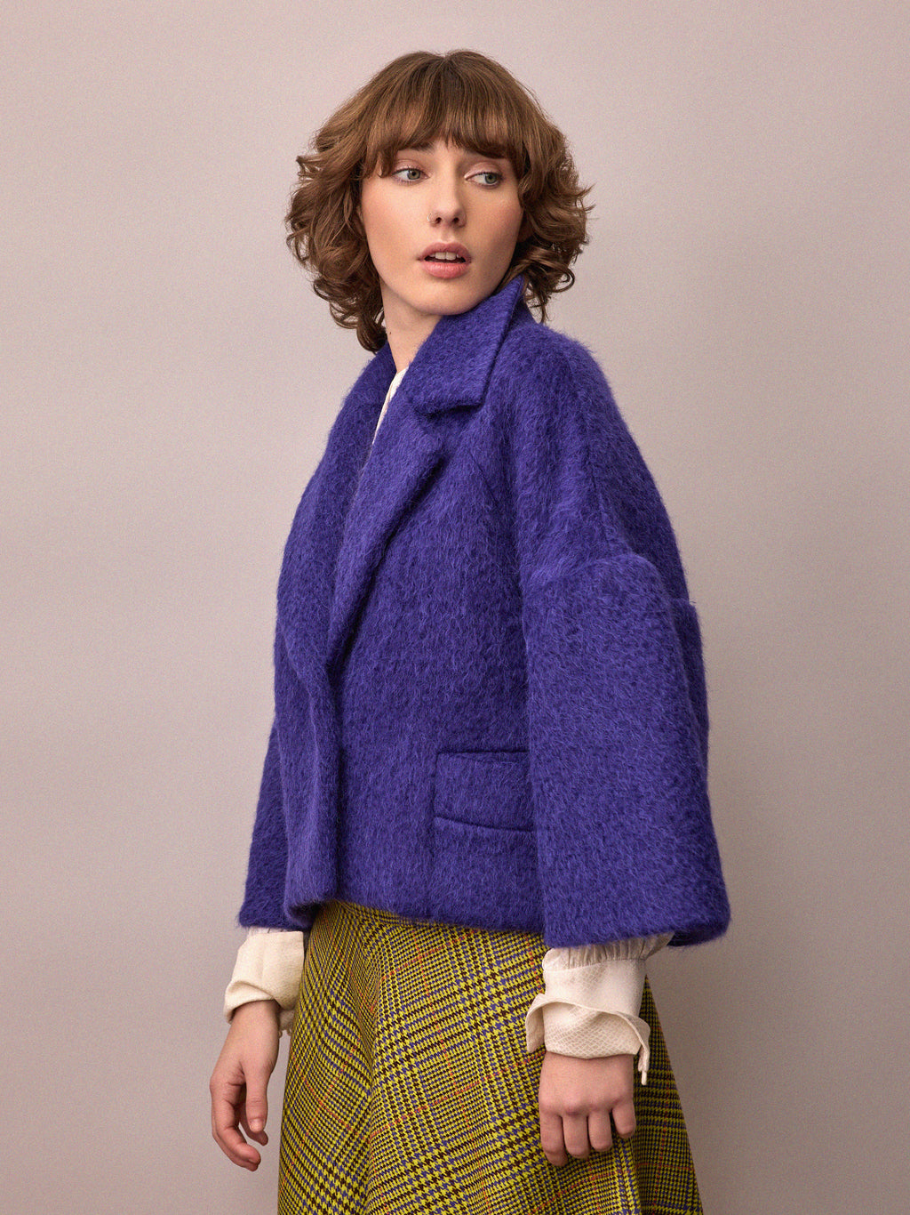 Edie Jacket - Electric Purple Mohair