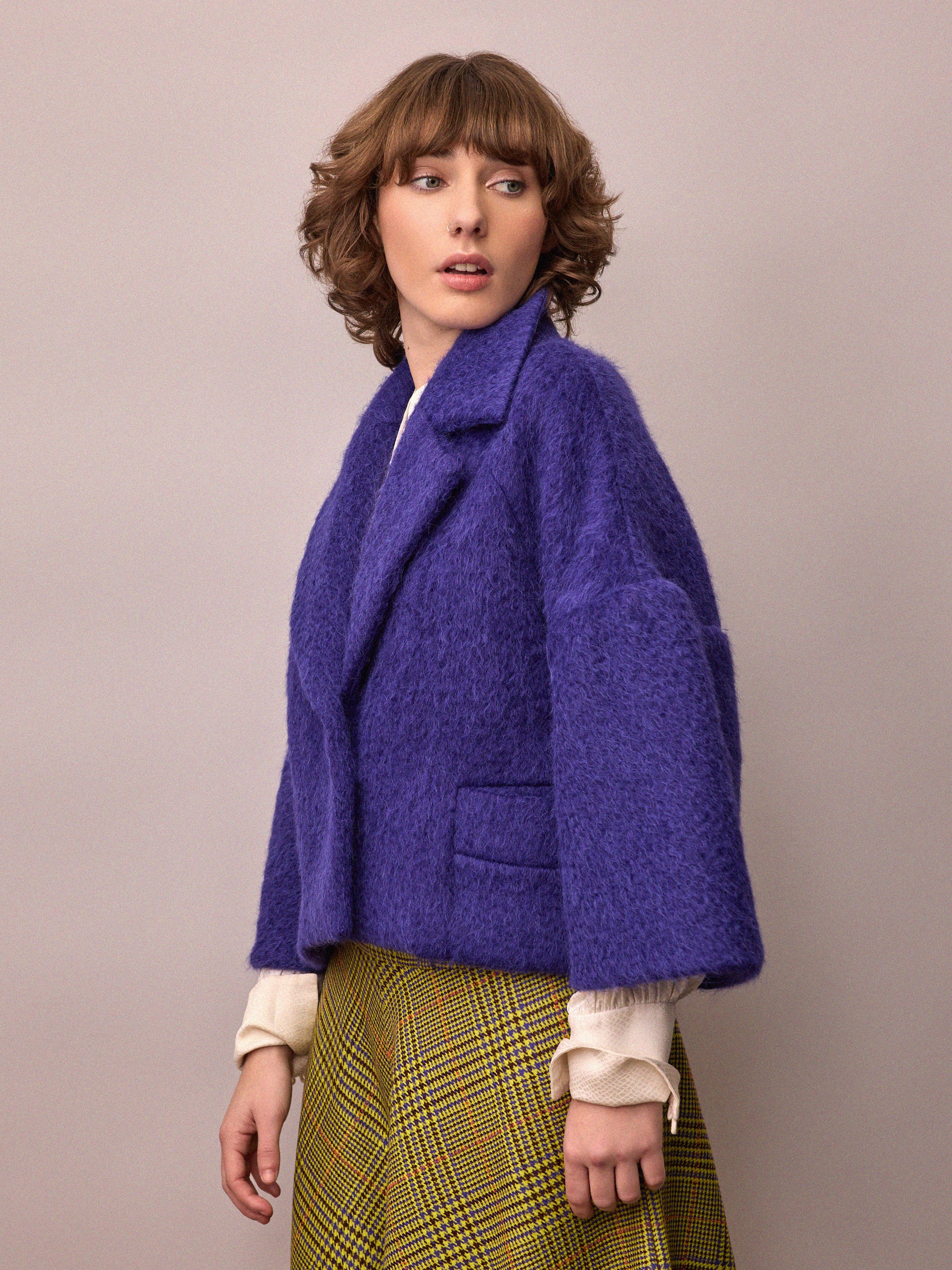 Edie Jacket - Electric Purple Mohair