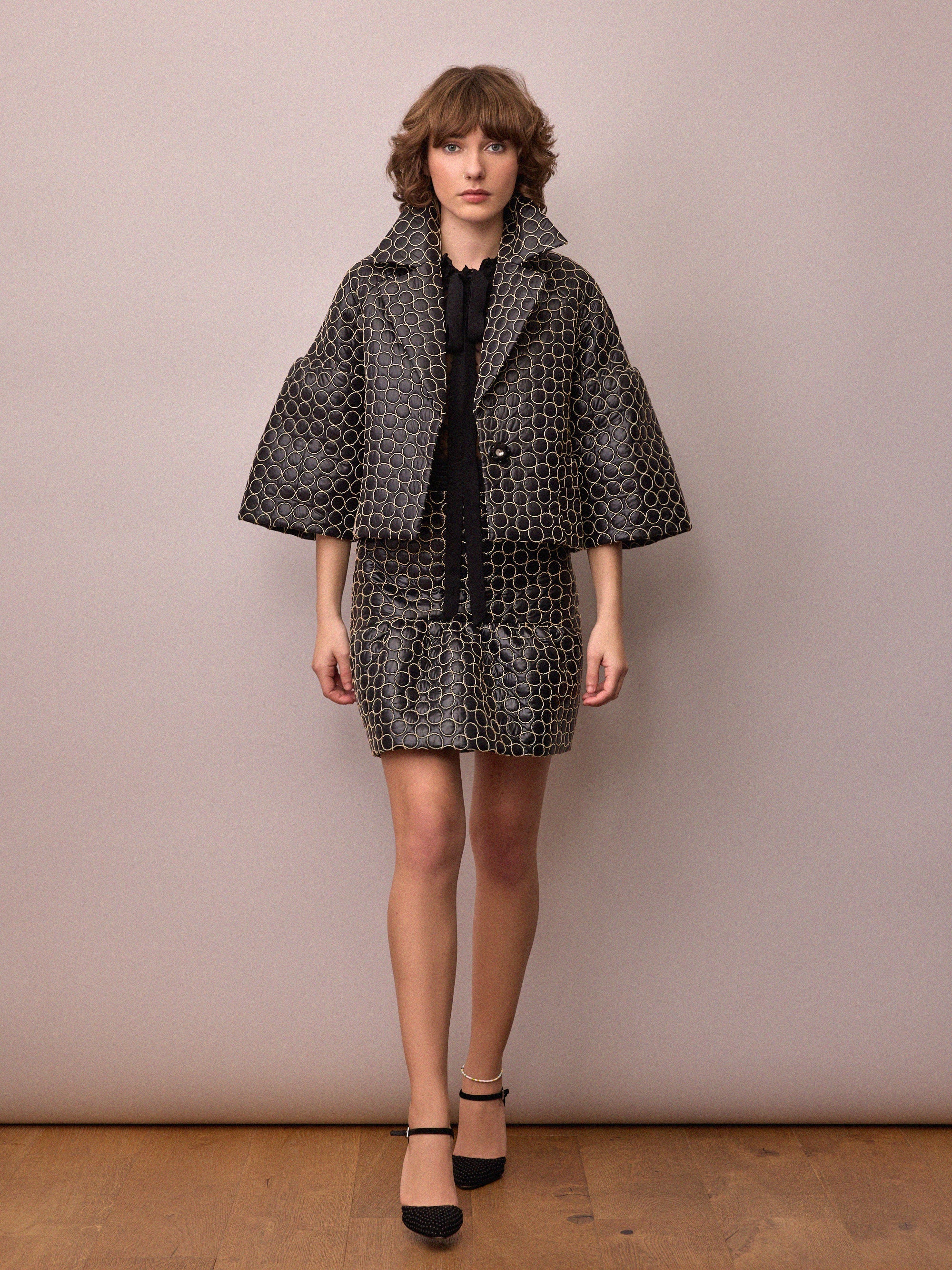 Edie Jacket - Black Circular Quilting