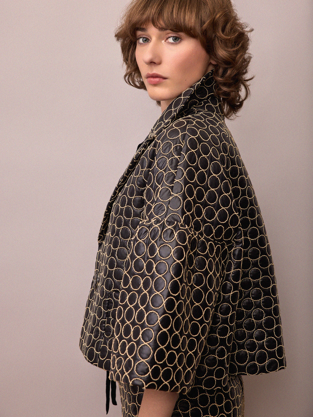 Edie Jacket - Black Circular Quilting