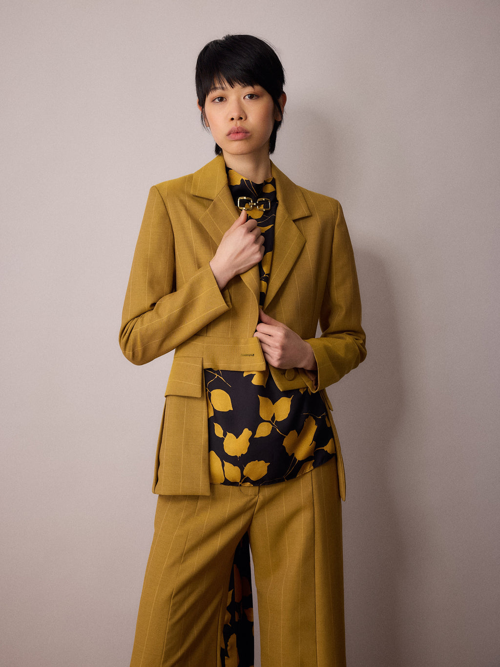 Andy Suit Jacket / Mustard Pinstripe