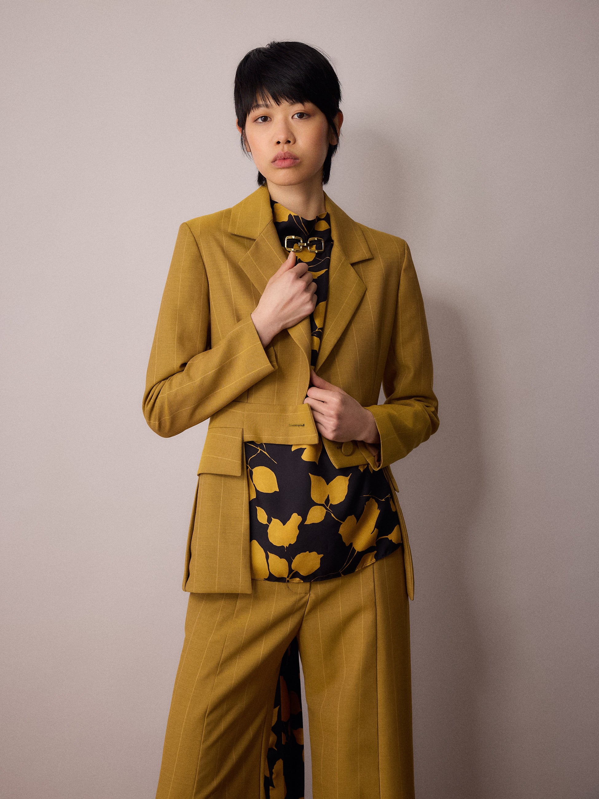 Andy Suit Jacket / Mustard Pinstripe
