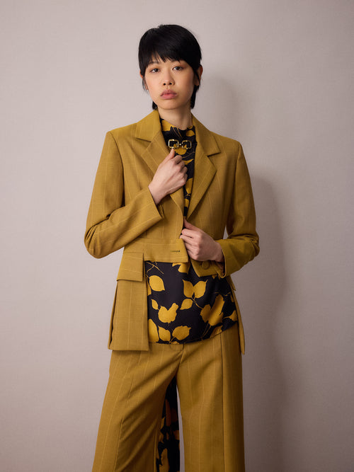Andy Suit Jacket / Mustard Pinstripe
