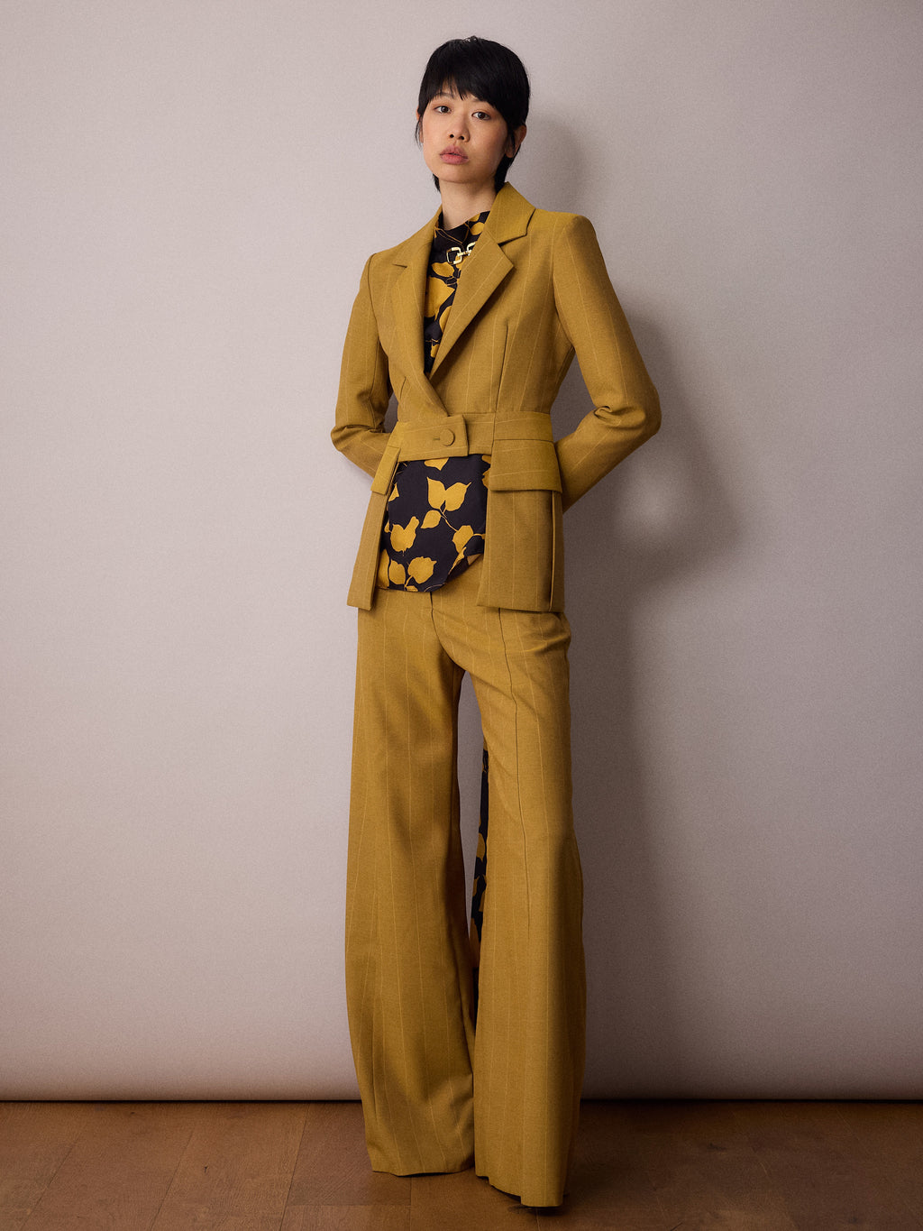 Andy Suit Jacket / Mustard Pinstripe