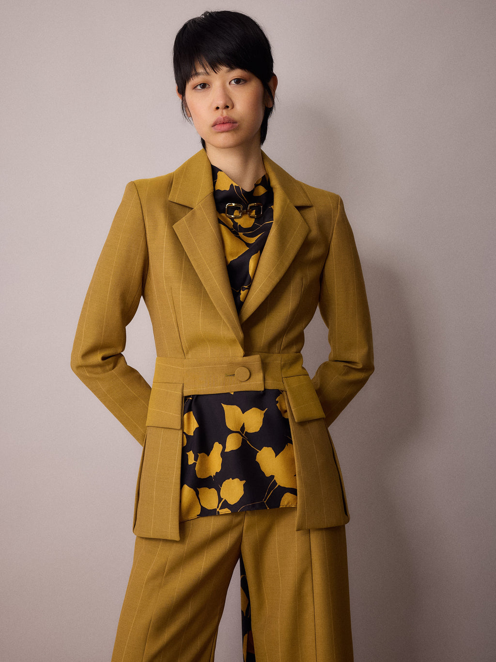 Andy Suit Jacket / Mustard Pinstripe