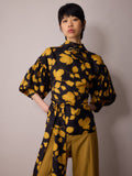 Wren Blouse / Black and Gold Floral