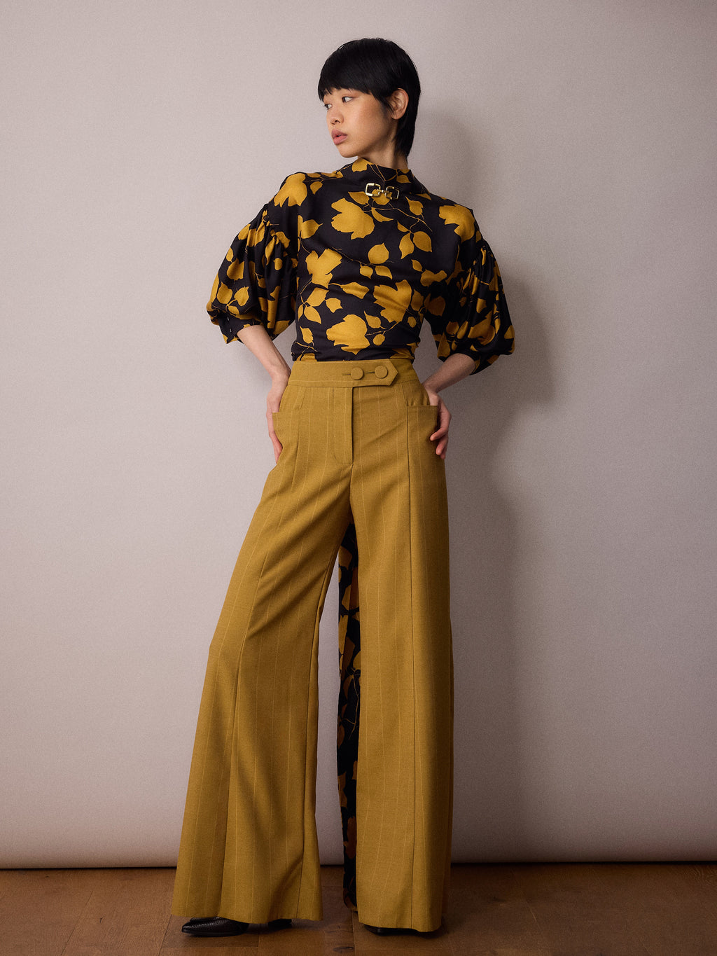 Anderson Trouser / Mustard Pinstripe
