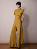 Tilda Asymmetric Top / Mustard Pinstripe