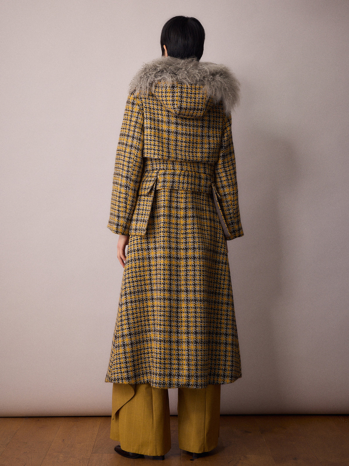 Mythanwy Coat / Mustard Houndstooth