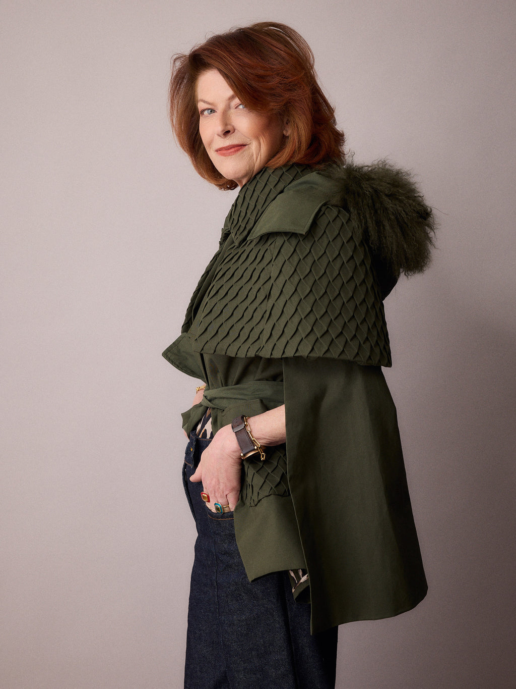 Nephele Rain Cape / Forest Green
