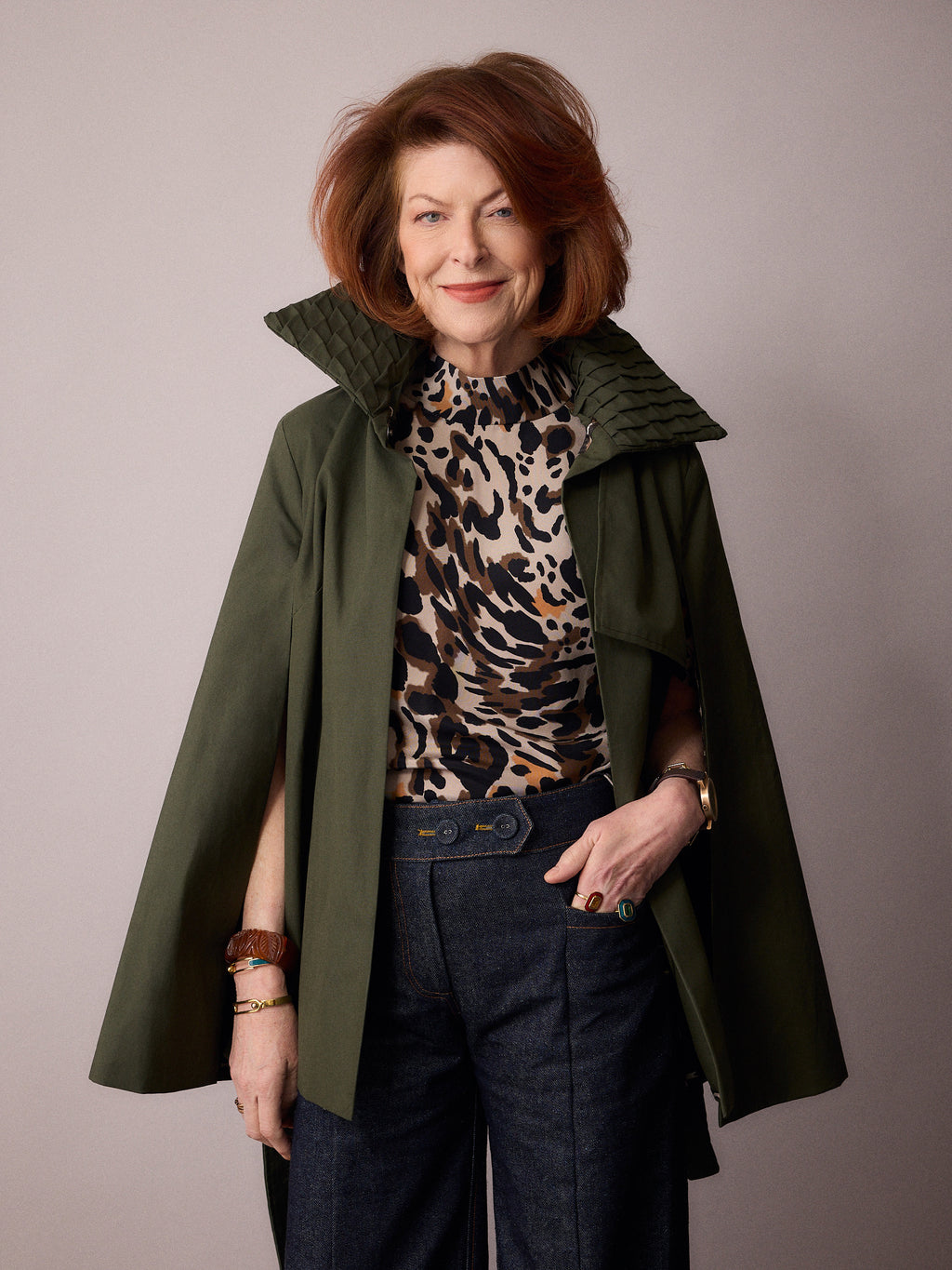 Nephele Rain Cape / Forest Green