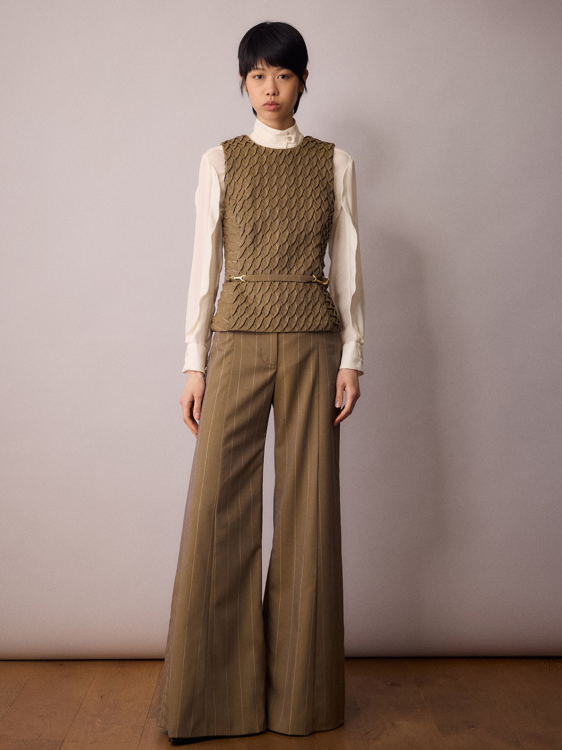 Marlo Waistcoat / Sand Pinstripe
