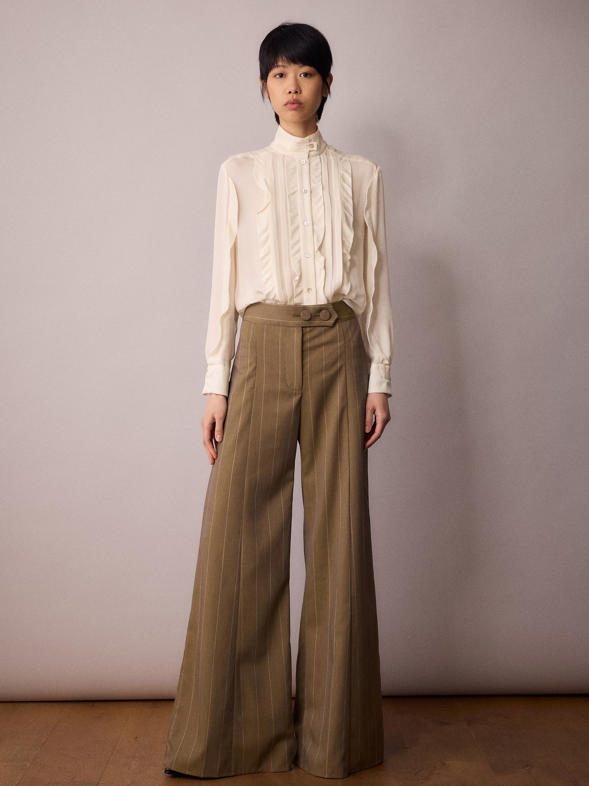 Anderson Trouser / Sand Pinstripe