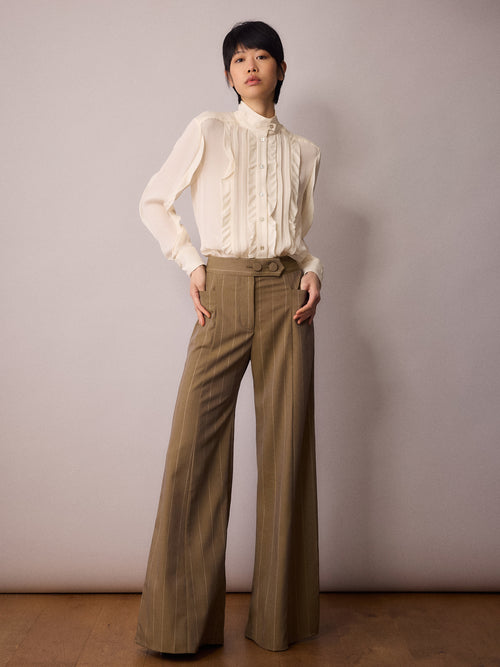 Anderson Trouser / Sand Pinstripe