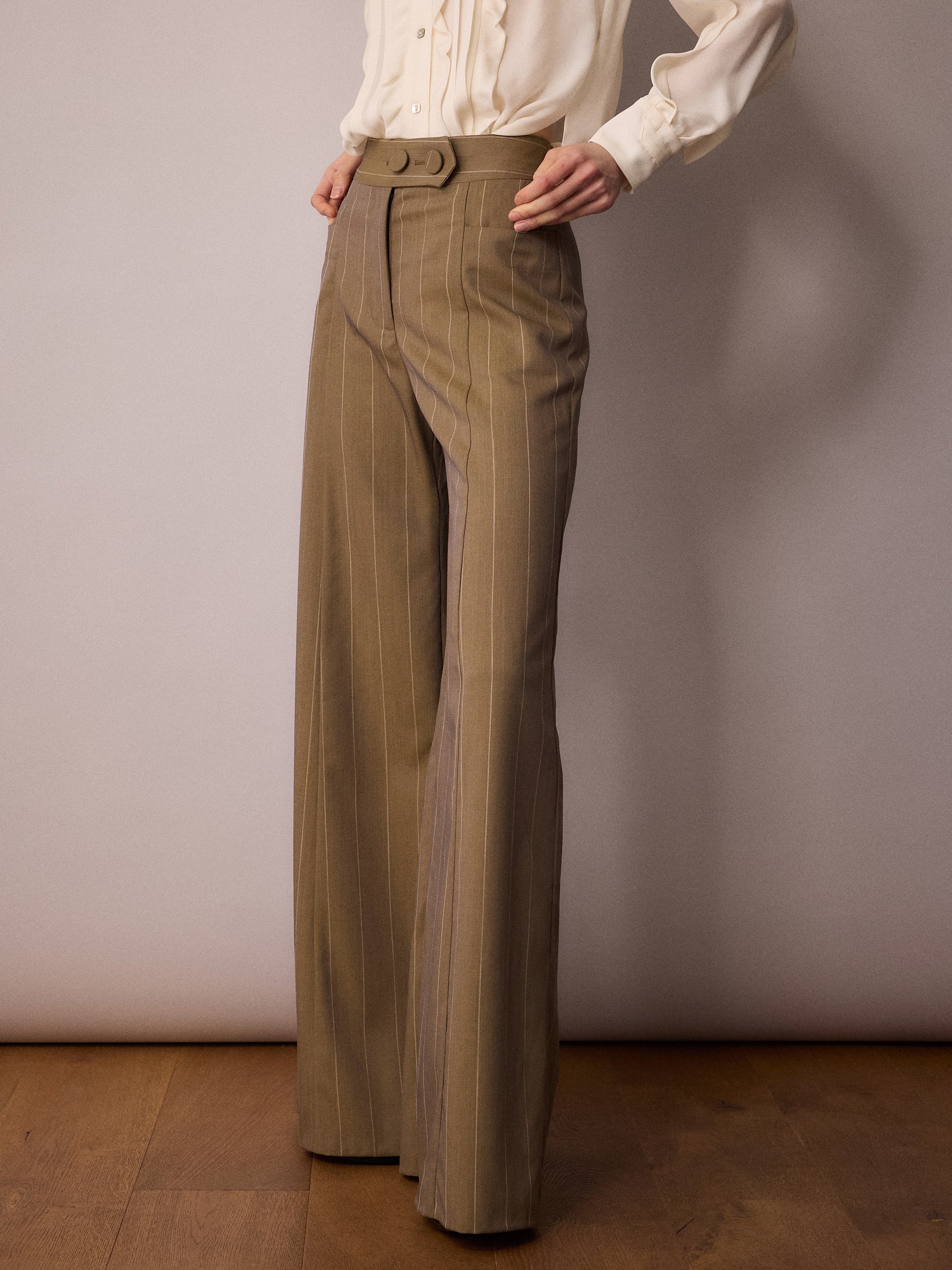 Anderson Trouser / Sand Pinstripe
