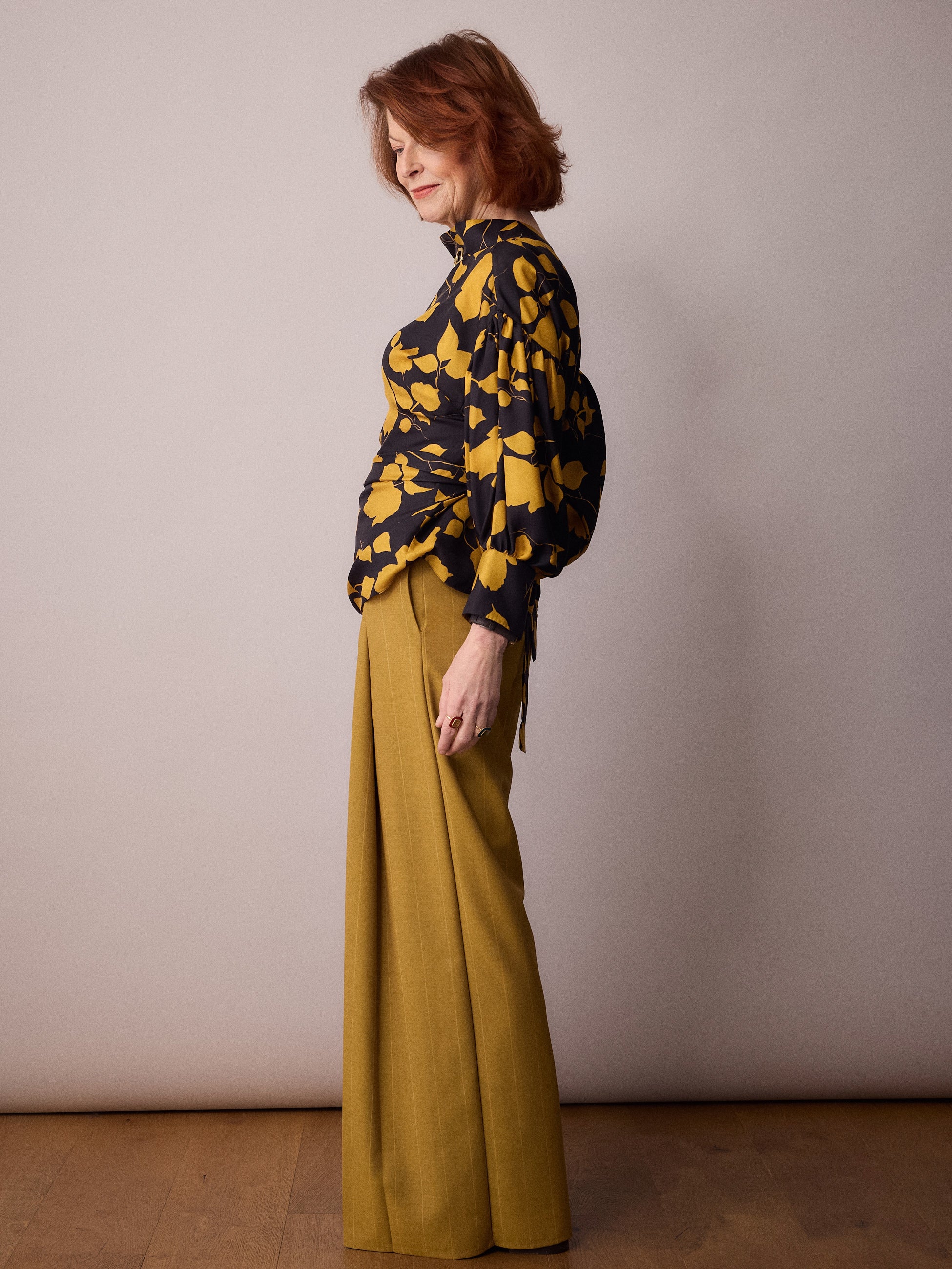 Wren Blouse / Black and Gold Floral