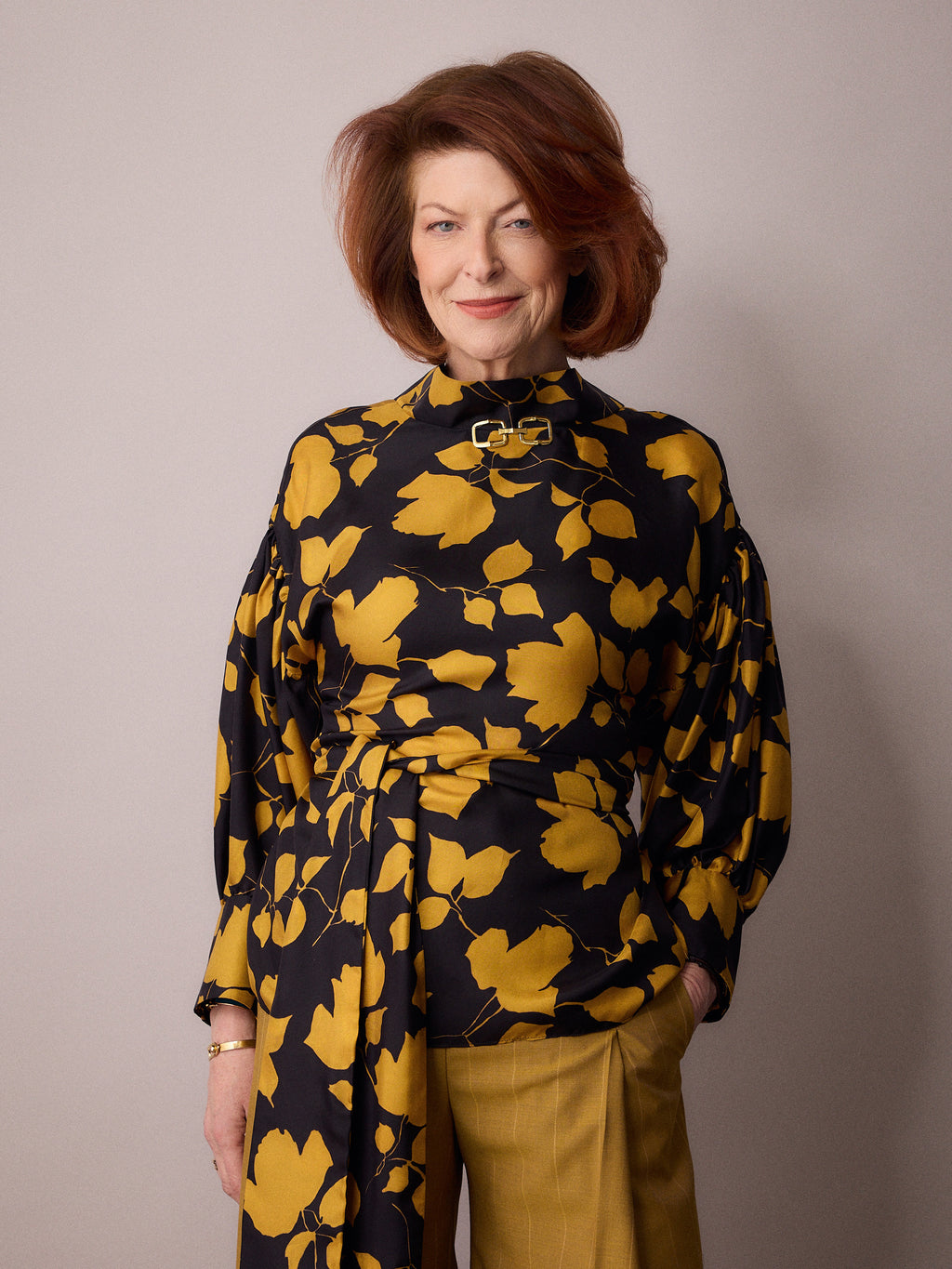 Wren Blouse / Black and Gold Floral