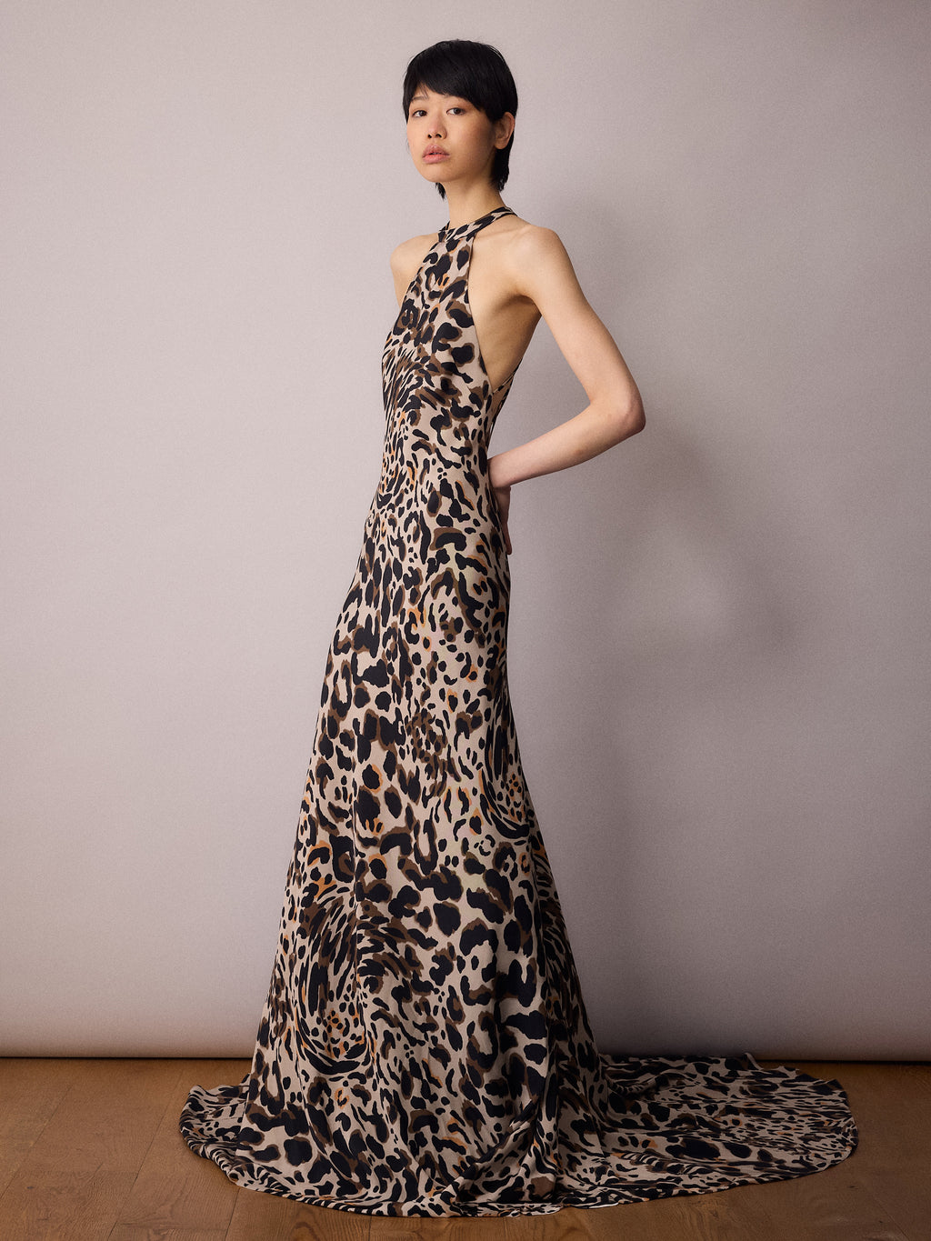 Marianne Bias Cut Dress / Animal